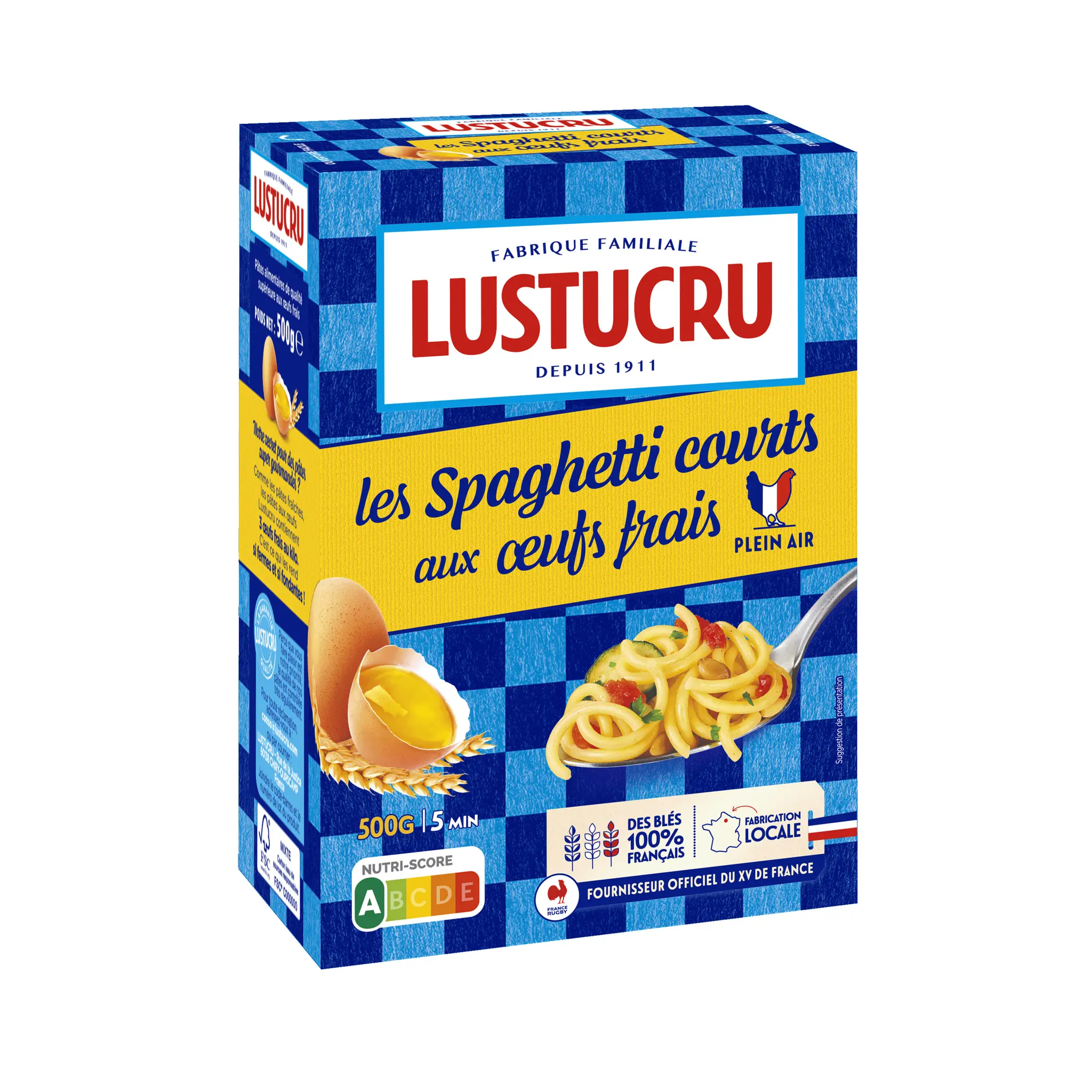 LUSTUCRU Spaghetti courts aux oeufs frais