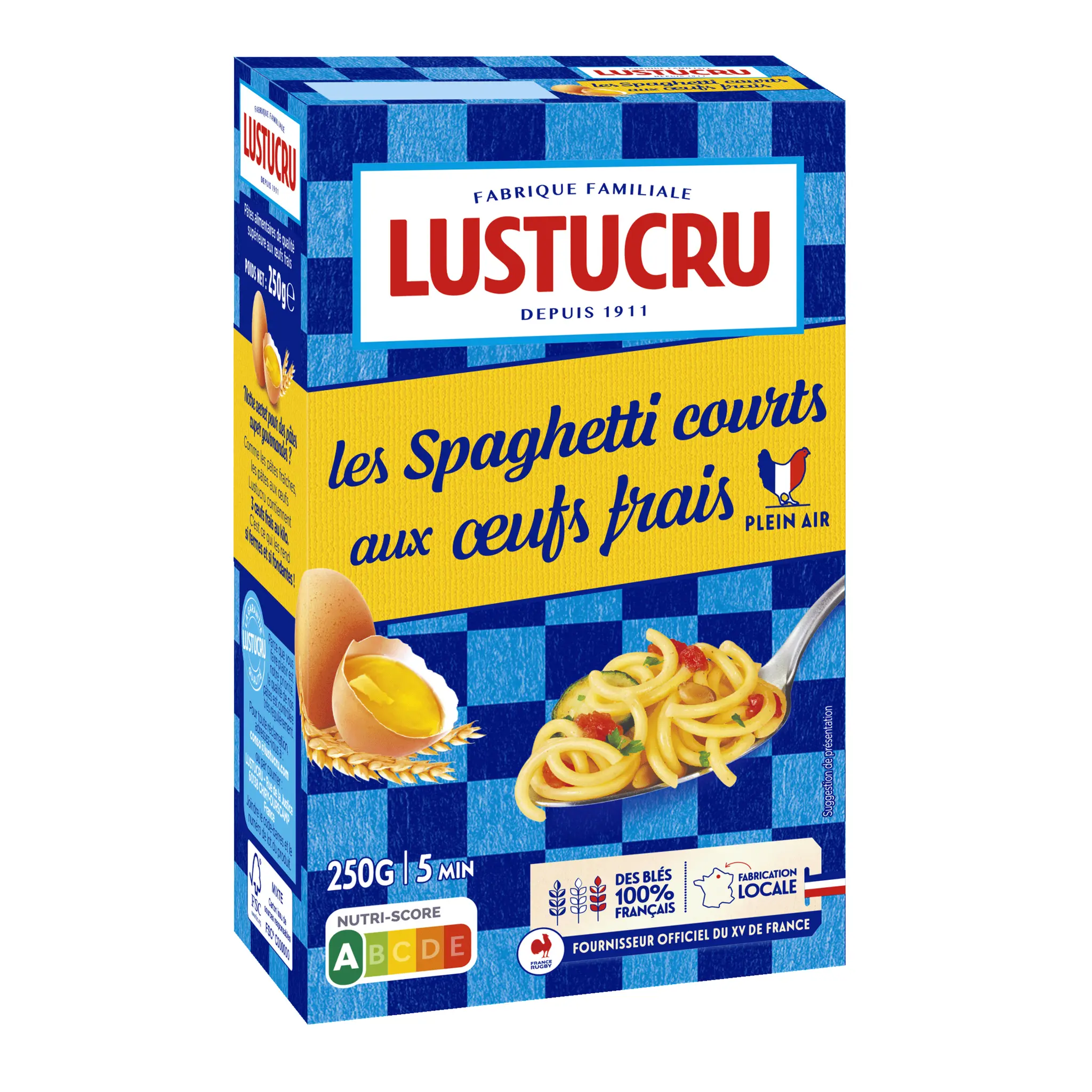 LUSTUCRU Spaghetti courts aux œufs frais