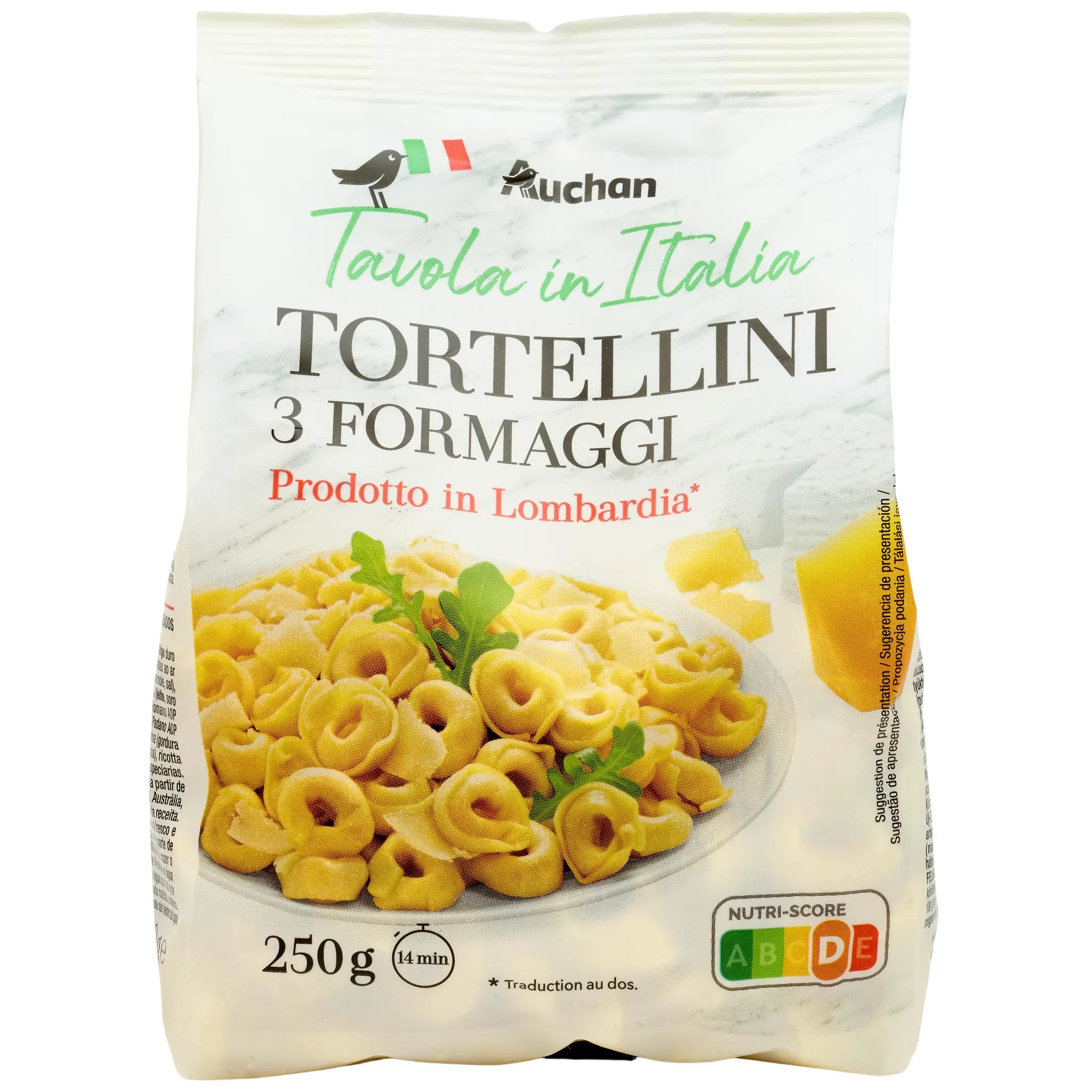 AUCHAN TAVOLA IN ITALIA Pâtes Tortellini 3 fromages