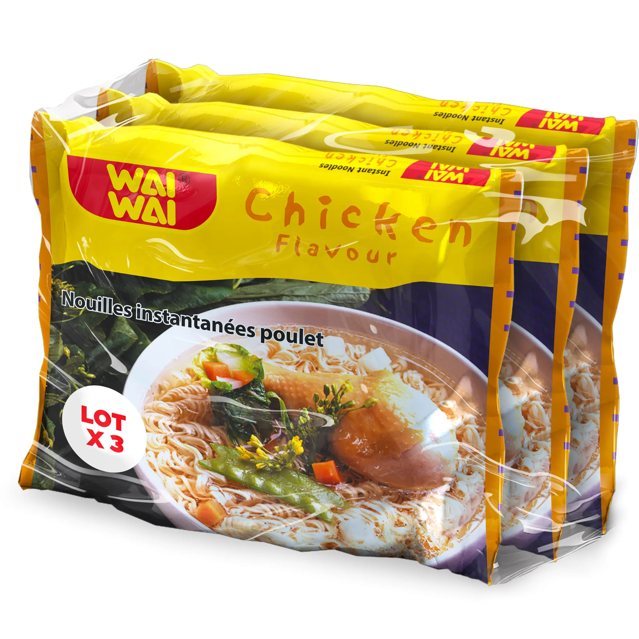WAI WAI Nouilles asiatiques instantanées saveur poulet