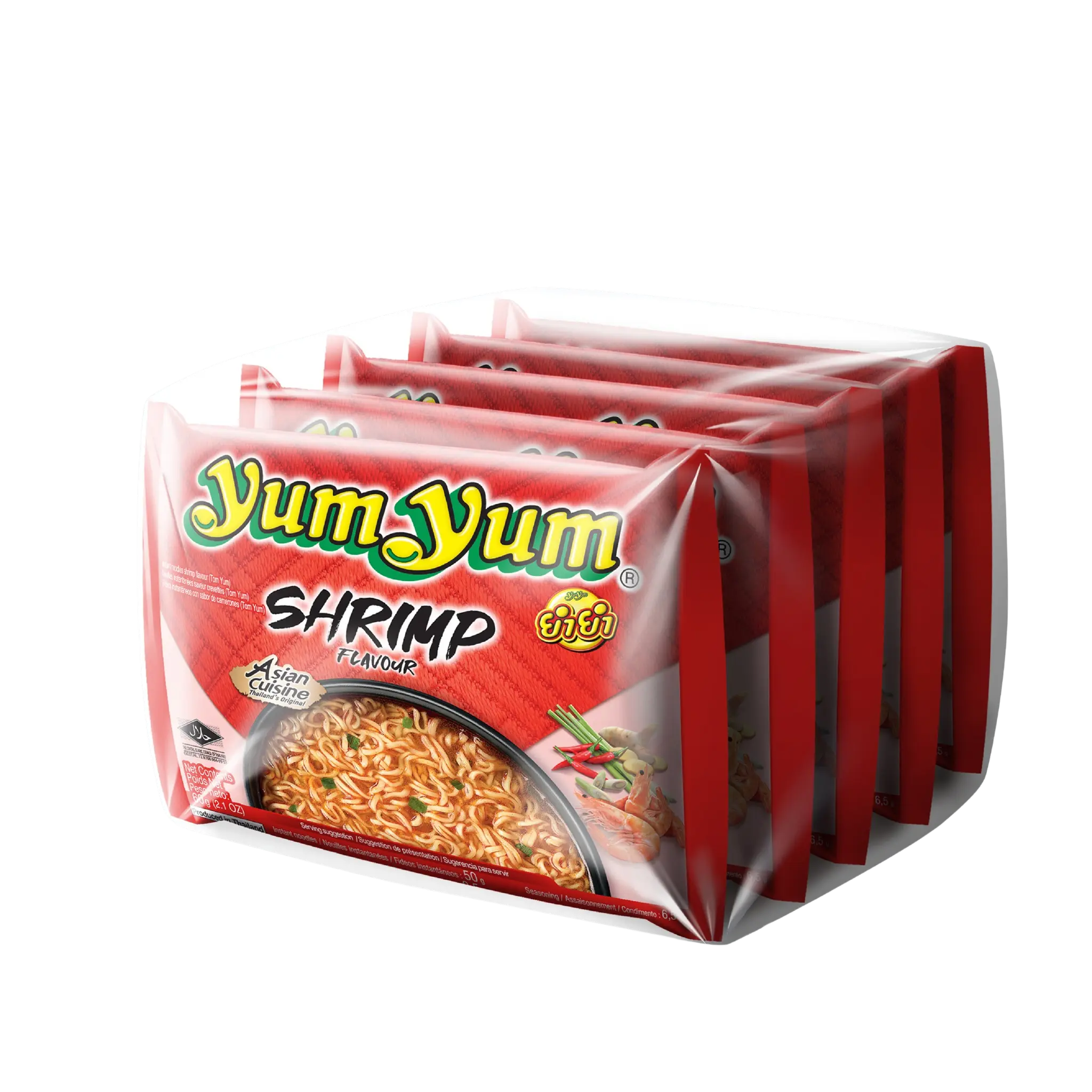 YUM YUM Nouilles asiatiques instantanées saveur crevette sachets