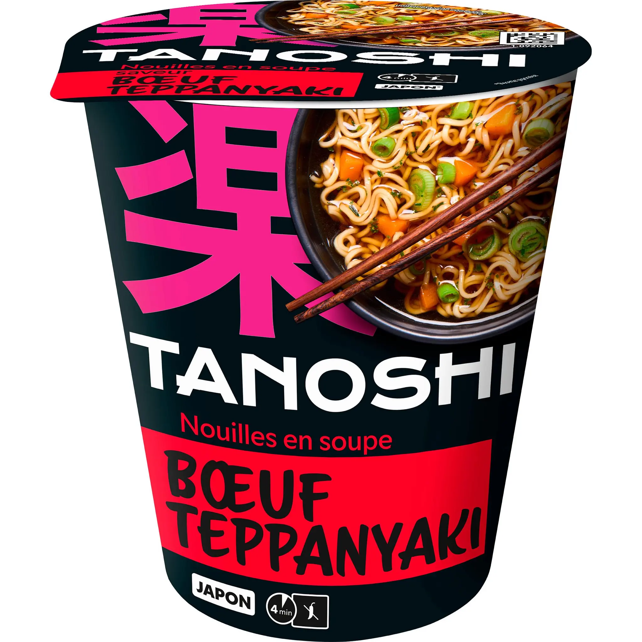 TANOSHI Cup nouilles japonaises instantanées saveur bœuf teppanyaki