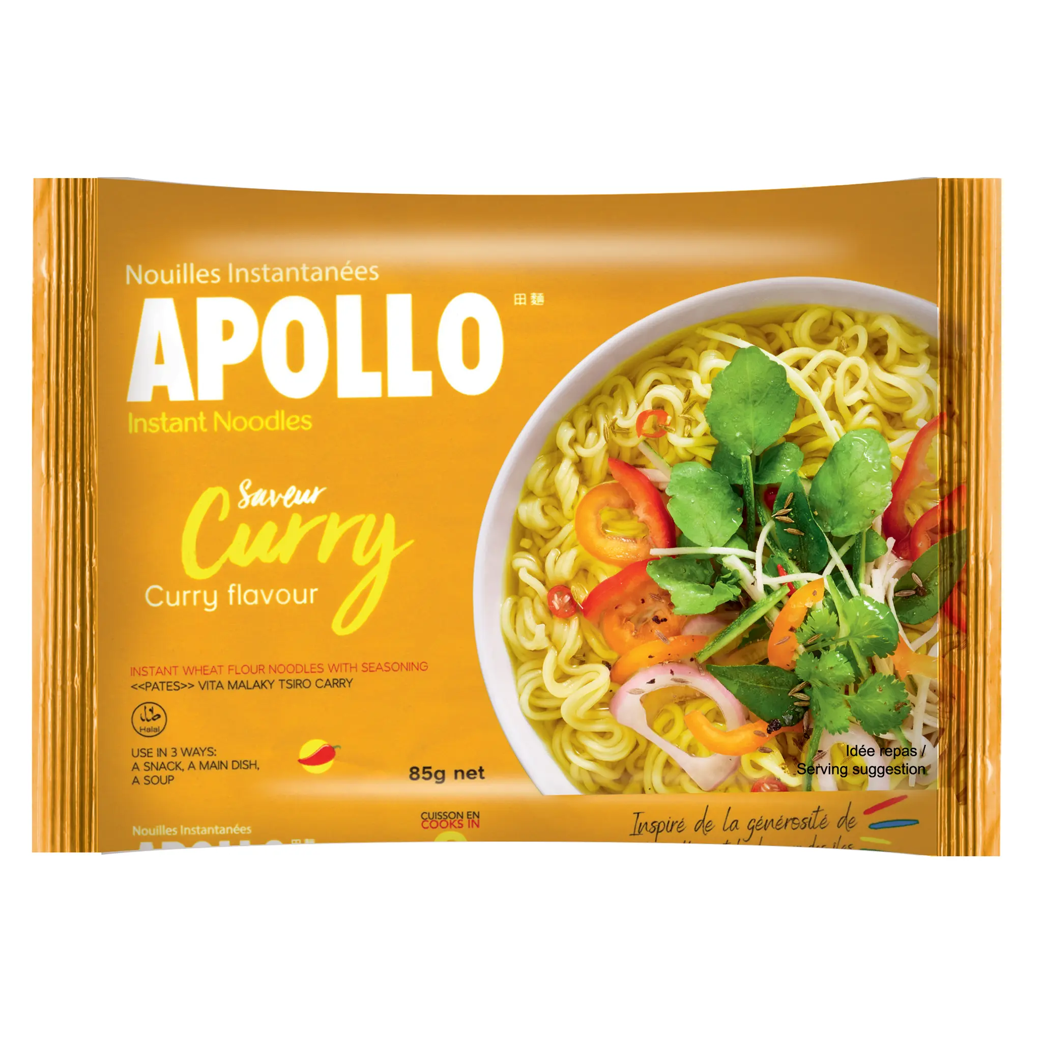 APOLLO Nouilles instantanées saveur curry sachet