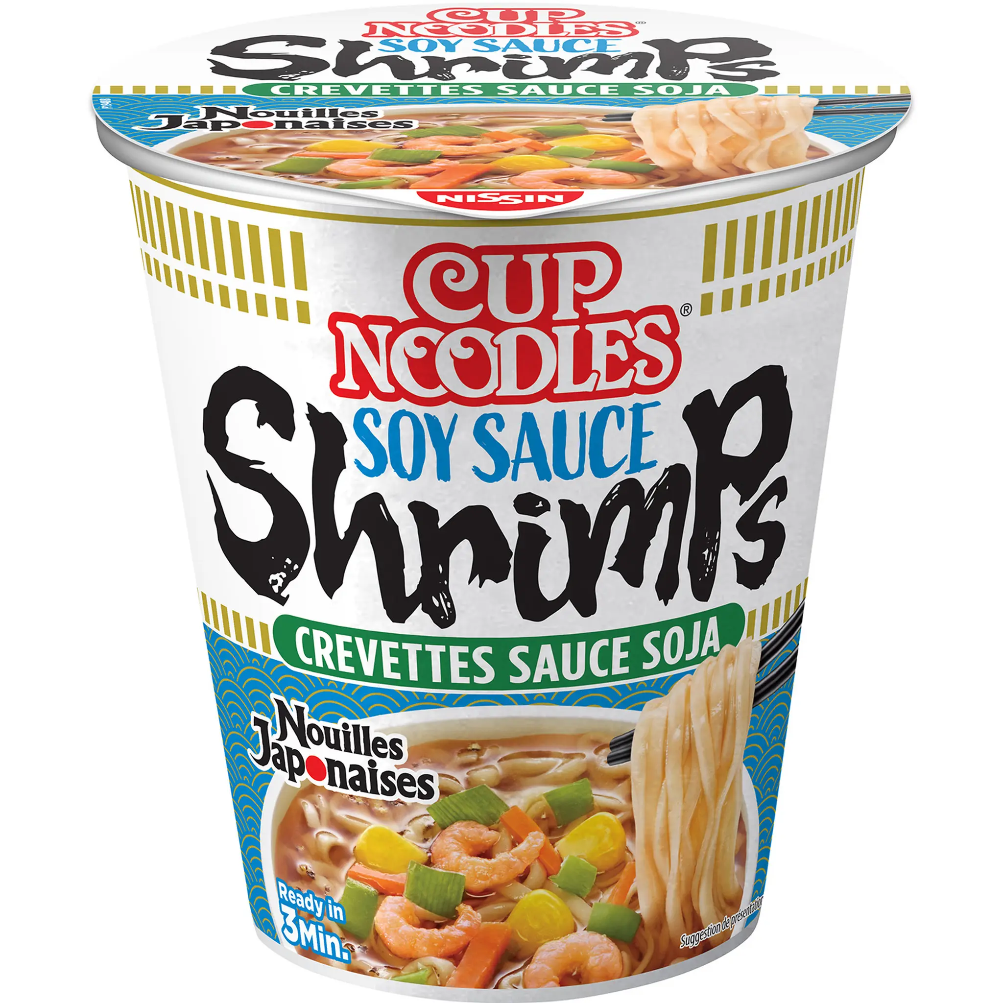 NISSIN Cup nouilles japonaises aux crevettes sauce soja