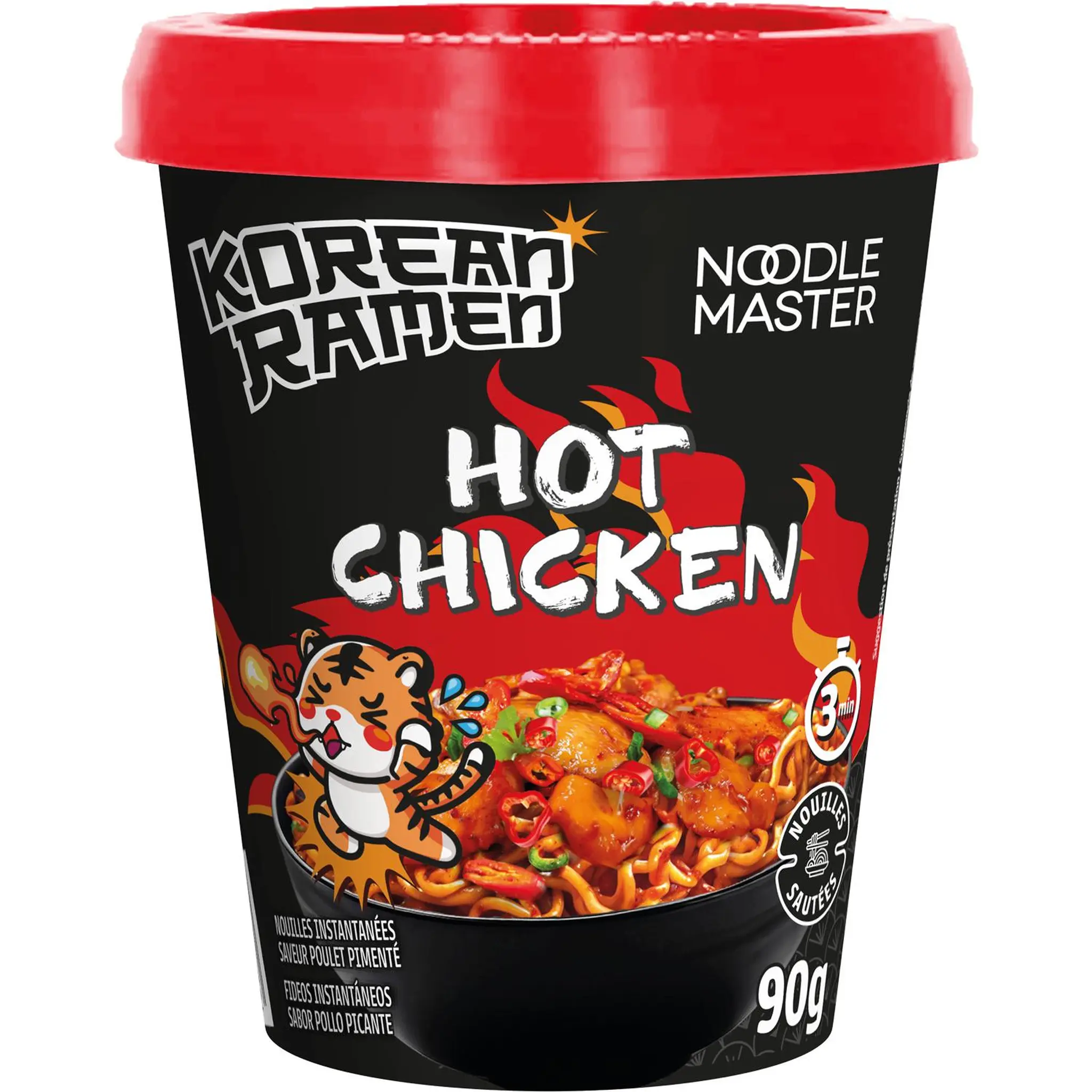 NOODLE MASTER Cup nouilles instantanées en cup saveur hot chicken