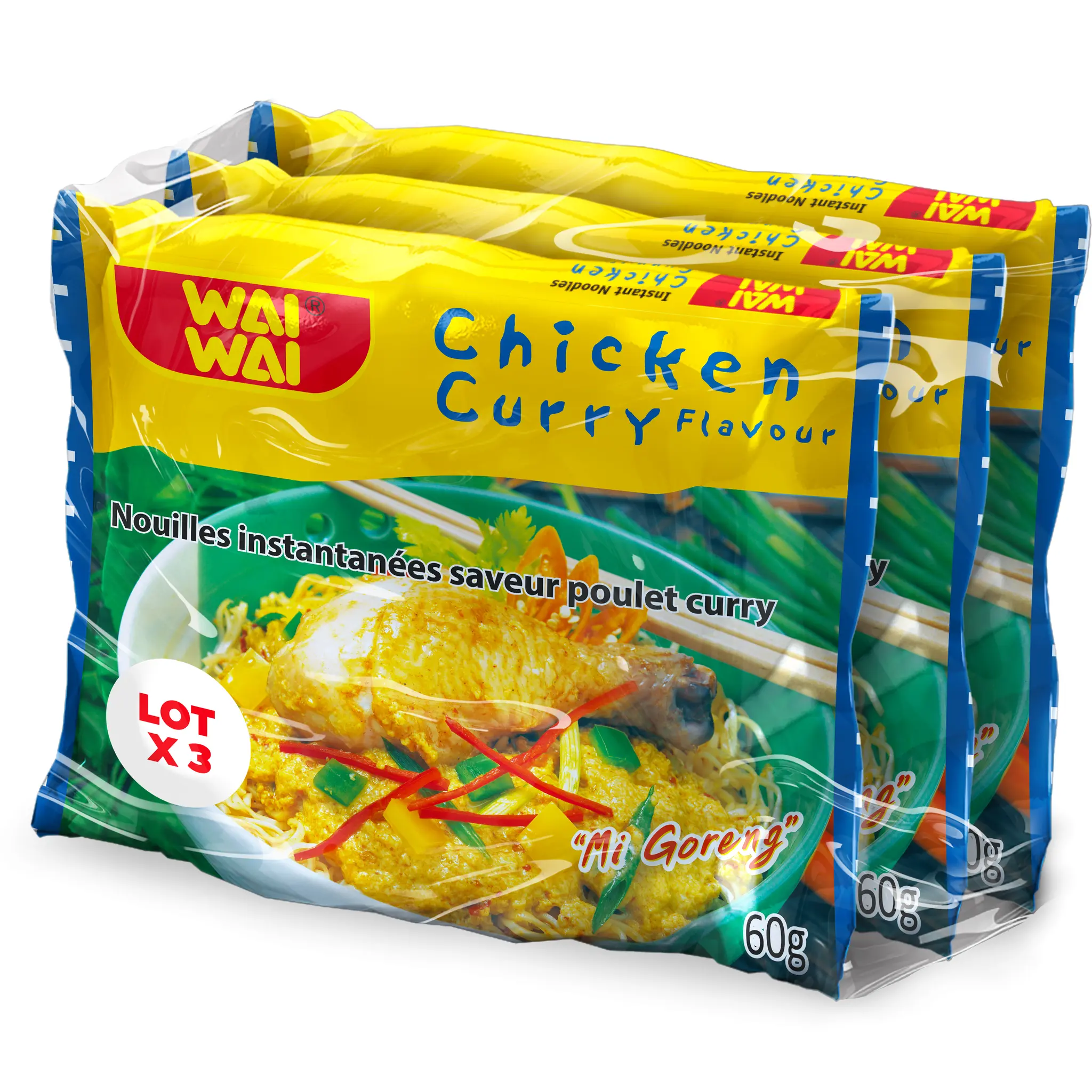 WAI WAI Nouilles instantanées saveur poulet curry