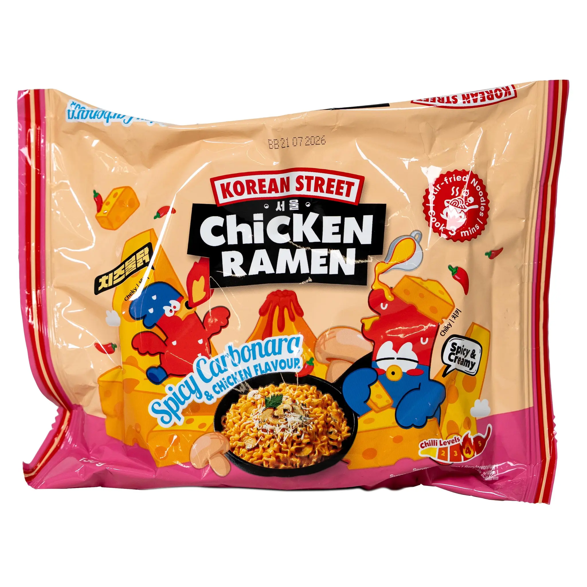 KOREAN STREET MARKET Nouilles ramen carbonara épicée au poulet sachet