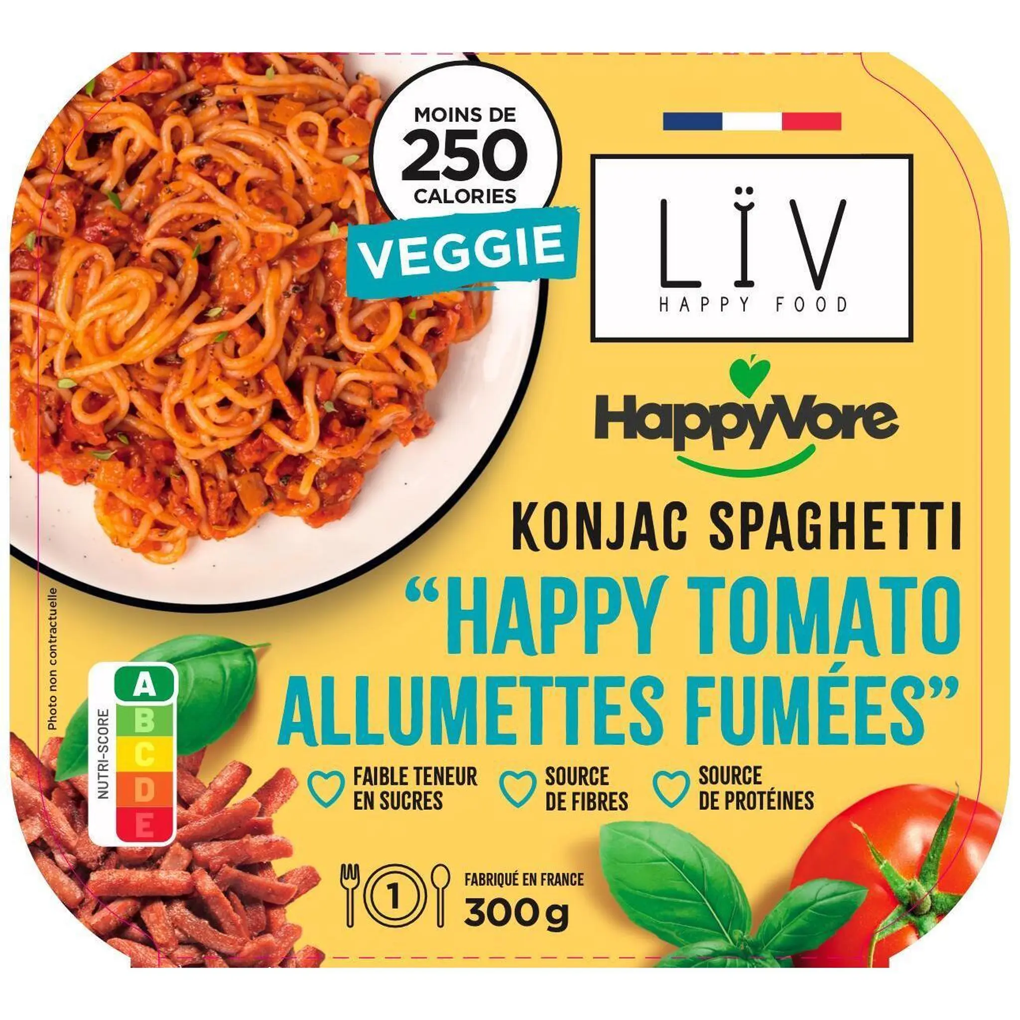 LIV HAPPY FOOD HappyVore Spaghetti konjac happy tomato aux allumettes fumées