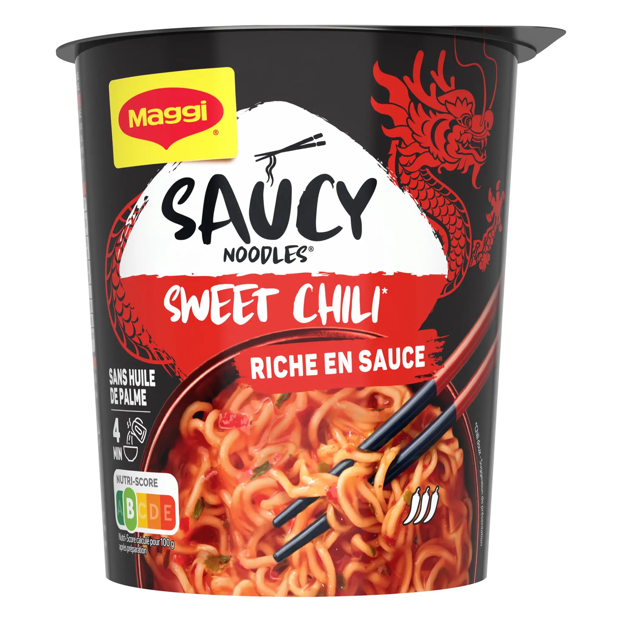 MAGGI Cup nouille instantanée japonaise Sweet Chili Saucy Noodles