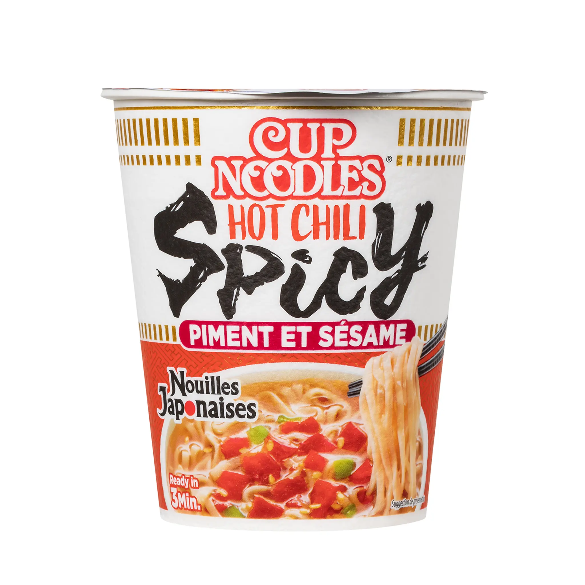 NISSIN Cup nouilles japonaises hot chili épicé piment et sésame