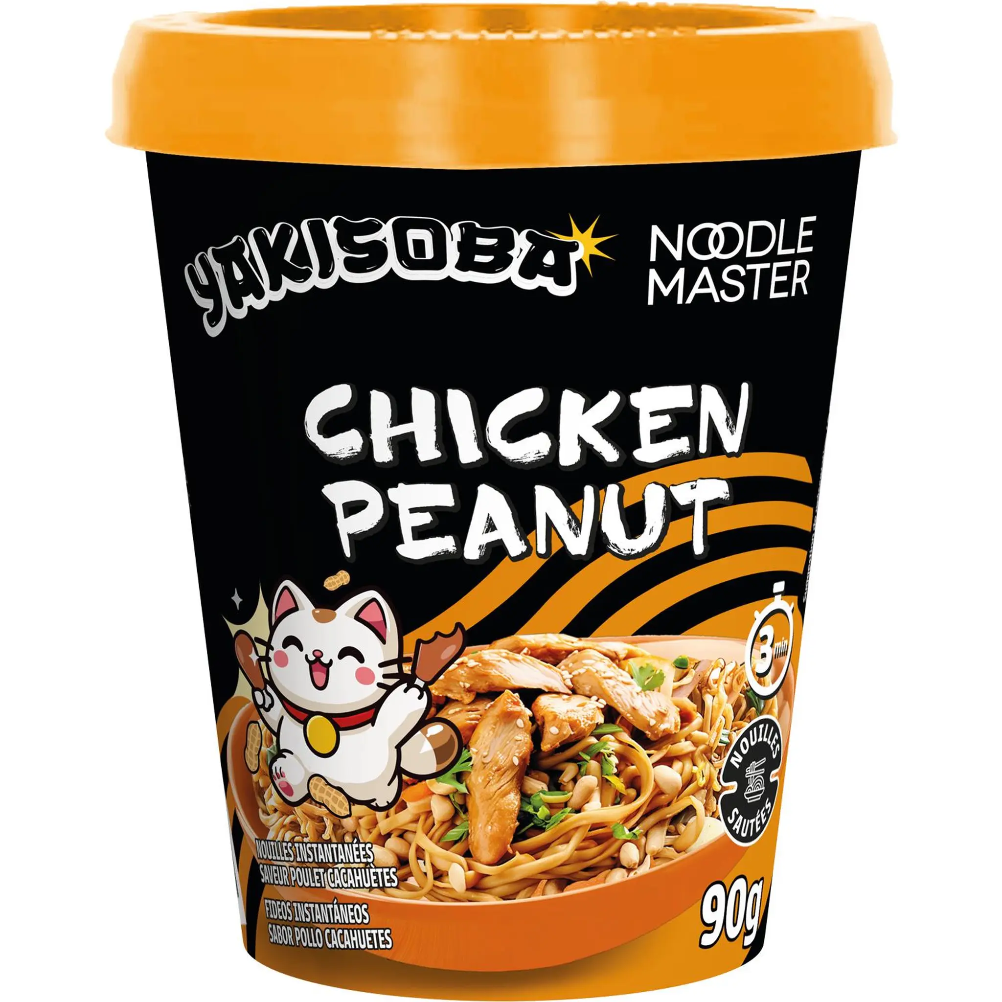 NOODLE MASTER Cup nouilles instantanées saveur poulet cacahuètes