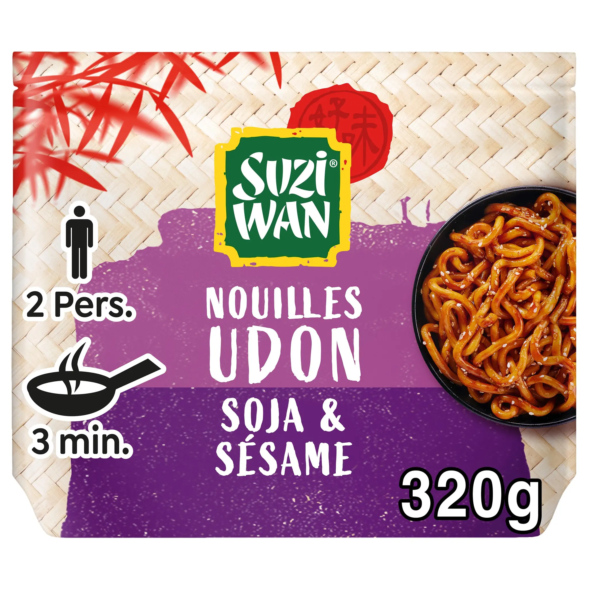 SUZI WAN Nouilles précuites wok udon soja sésame