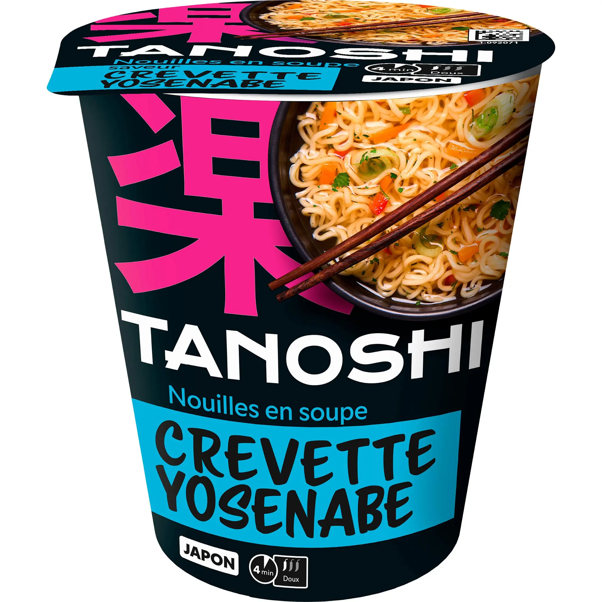 TANOSHI Cup nouilles japonaises instantanées saveur crevette yosenabe