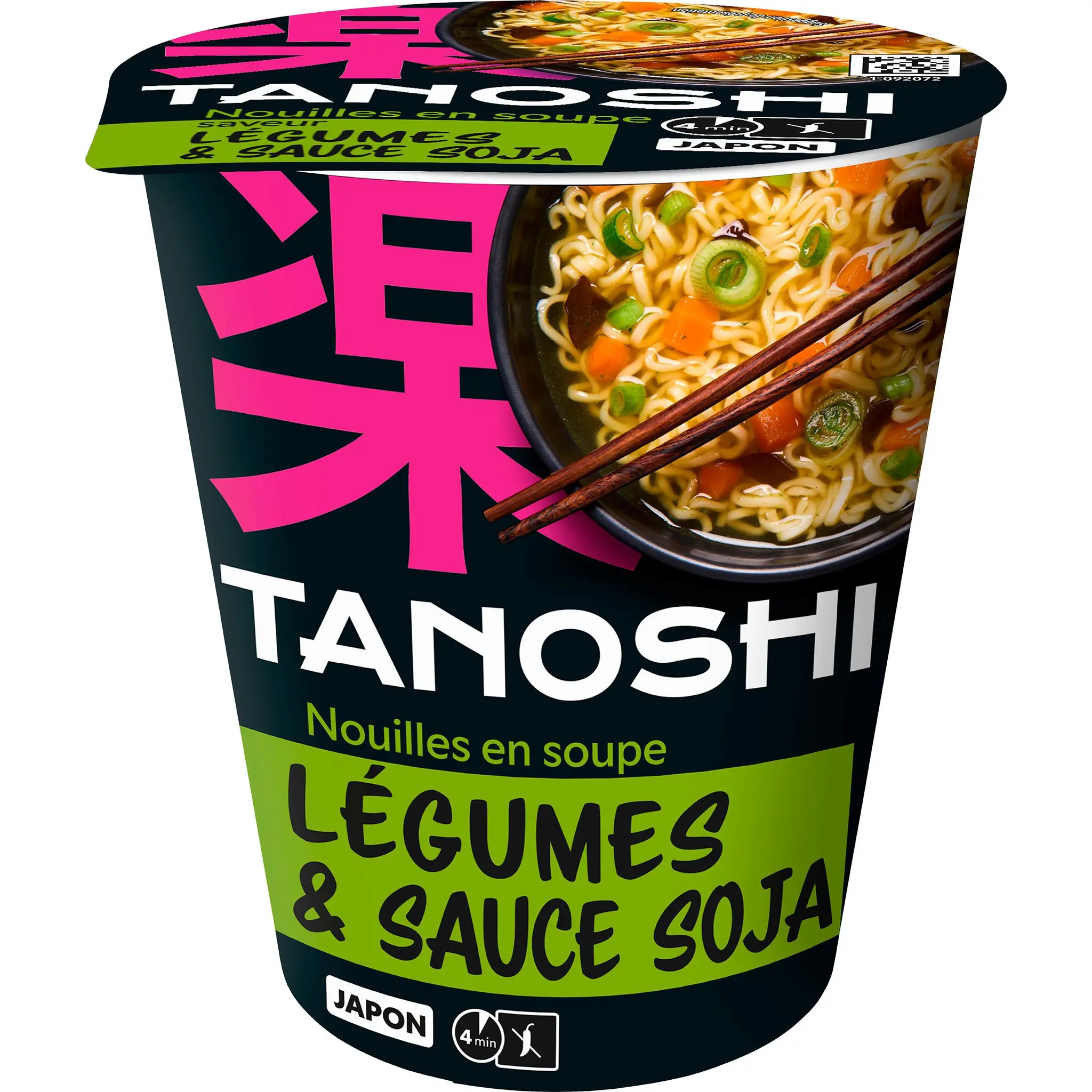 TANOSHI Cup nouilles japonaises saveurs légumes et sauce soja façon kinpira