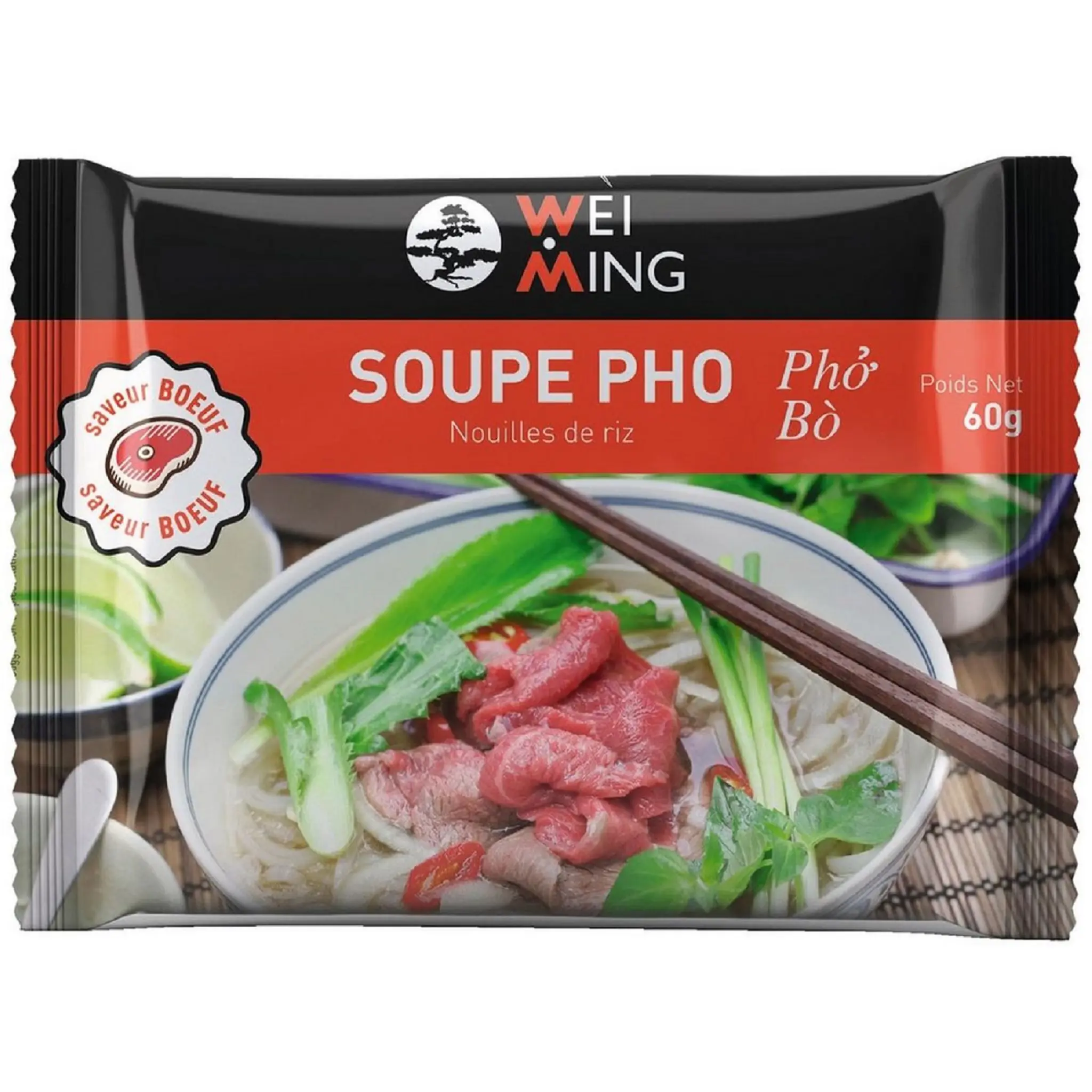 WEI MING Nouilles instantanées de riz au boeuf