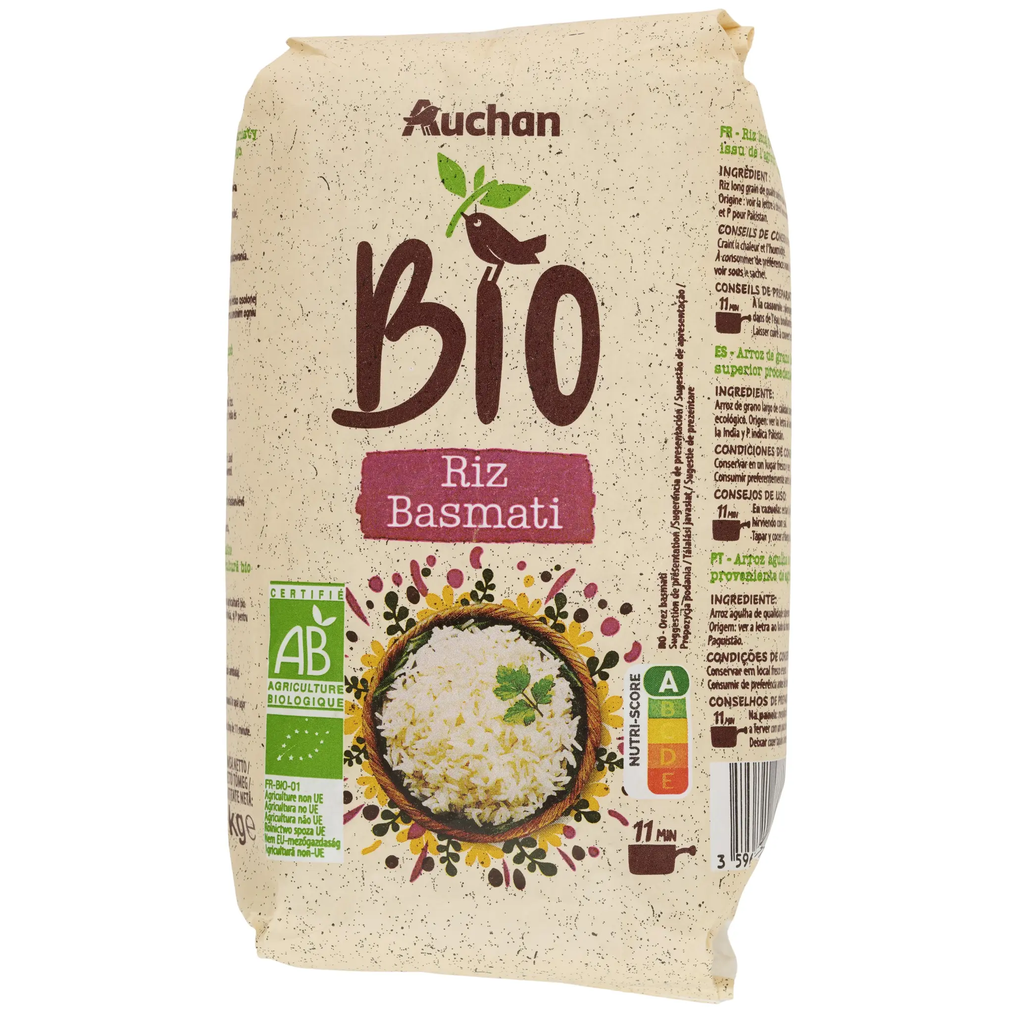 AUCHAN BIO Riz basmati