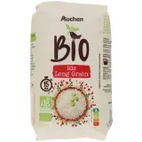 AUCHAN BIO Riz Long grain incollable prêt en 13-15min