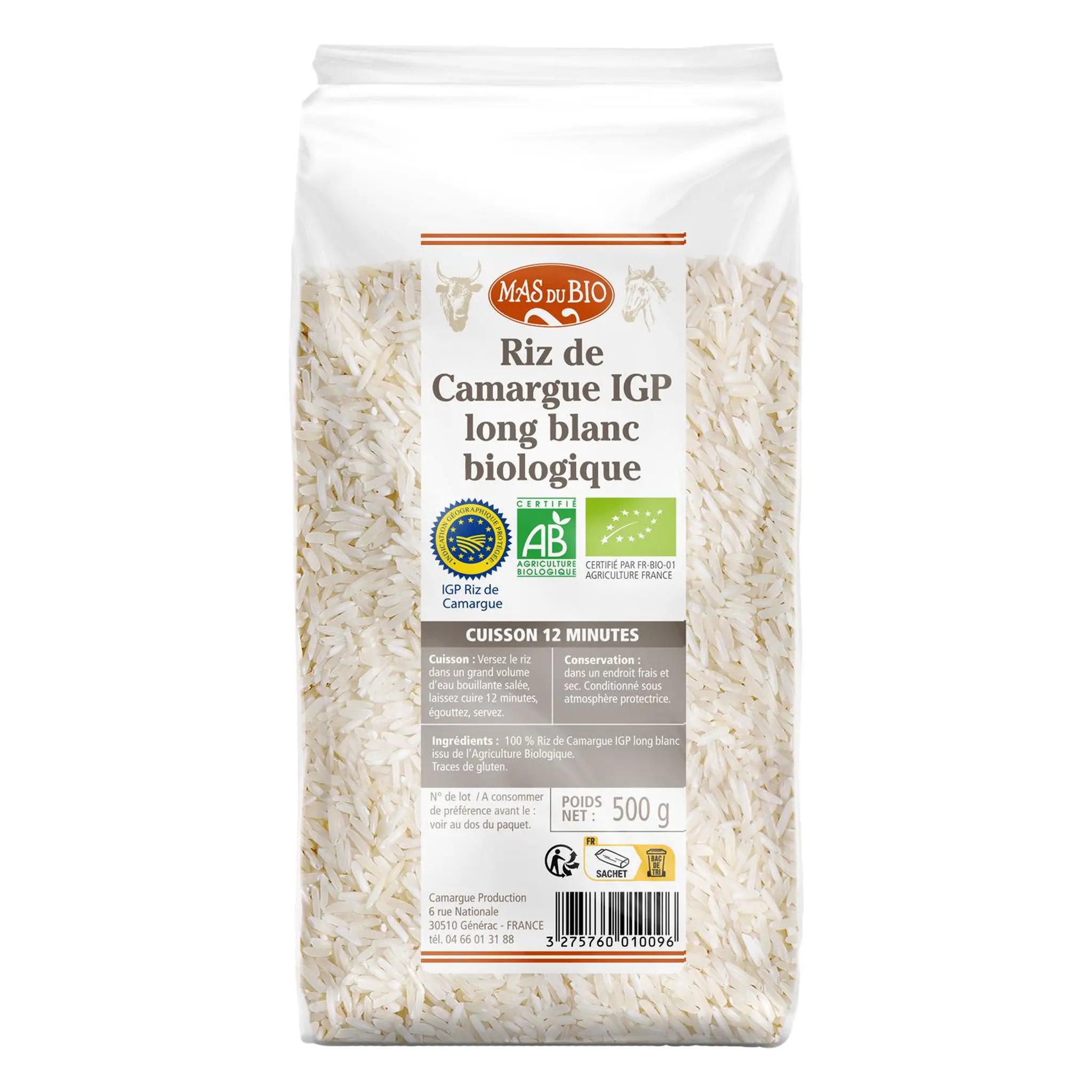 MAS DU BIO Riz de Camargue long blanc IGP