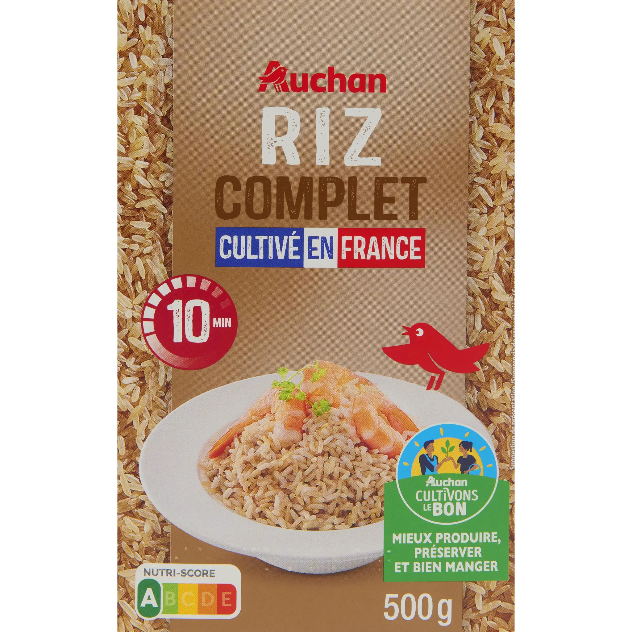 AUCHAN CULTIVONS LE BON Riz complet cultivé en France