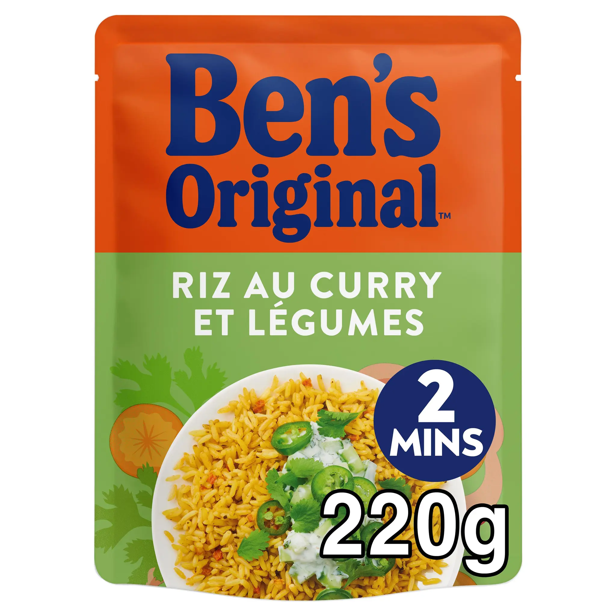 BEN'S ORIGINAL Riz curry et légumes sachet express