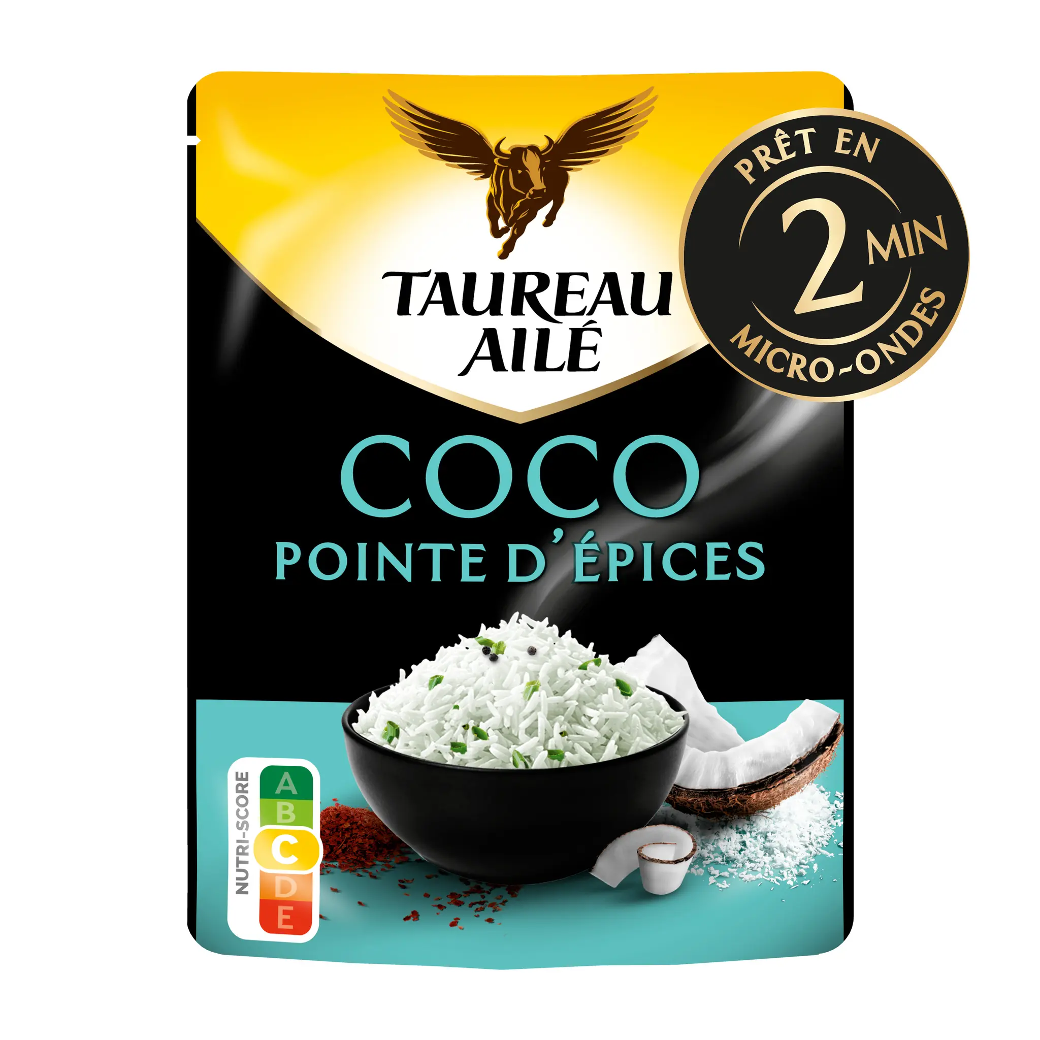 TAUREAU AILE Riz Basmati coco pointe d'épices sachet express