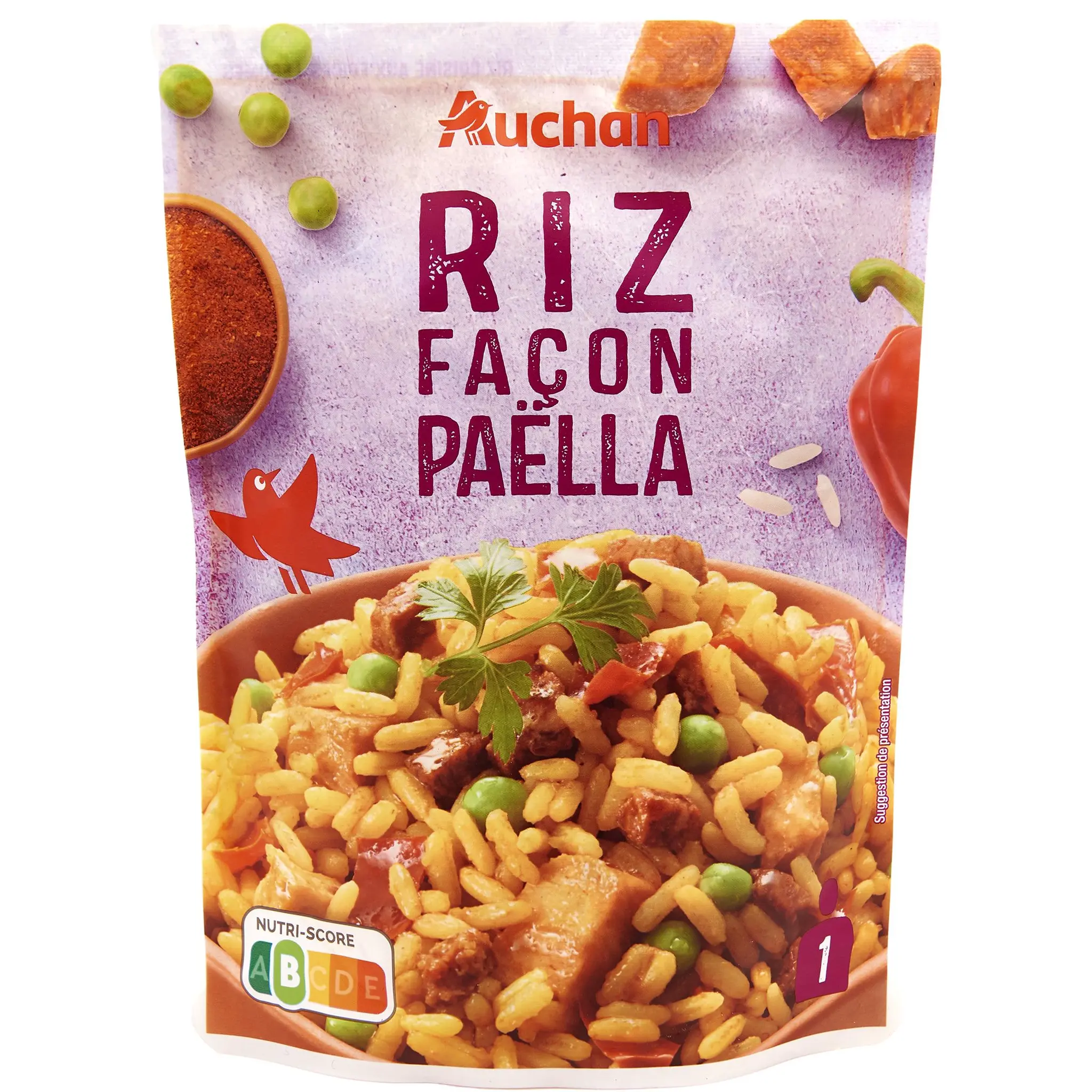 AUCHAN Riz façon paëlla cuisiné en France sachet express