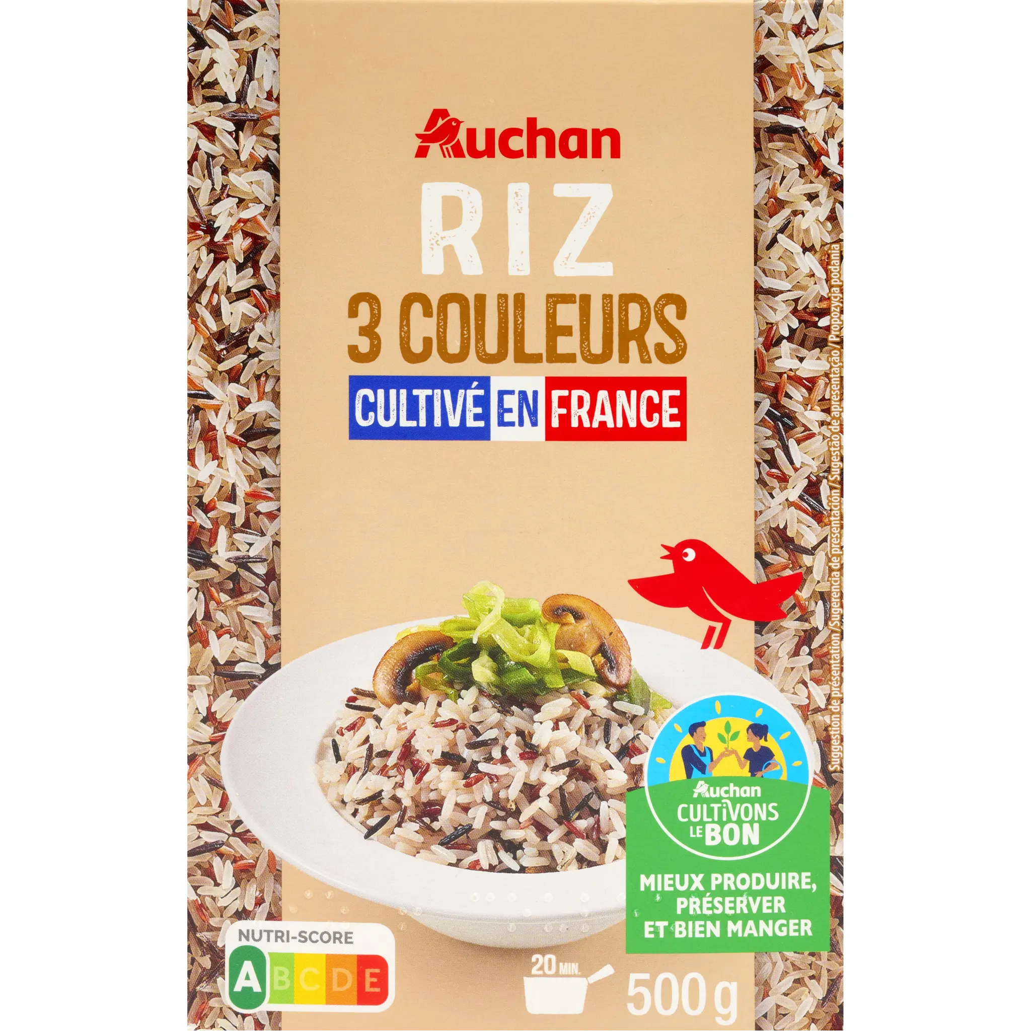 AUCHAN CULTIVONS LE BON Riz 3 couleurs cultivé en France