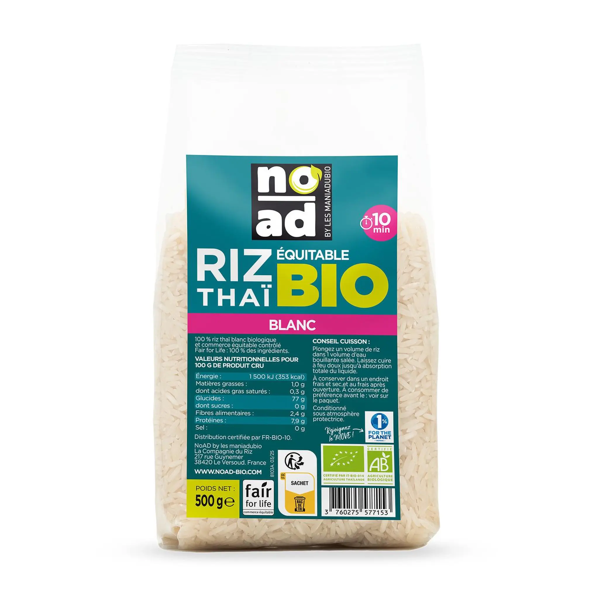 NOAD Riz thaï blanc bio équitable