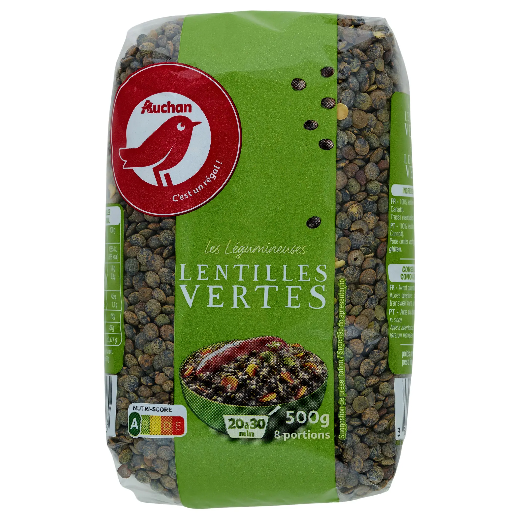 AUCHAN Lentilles vertes