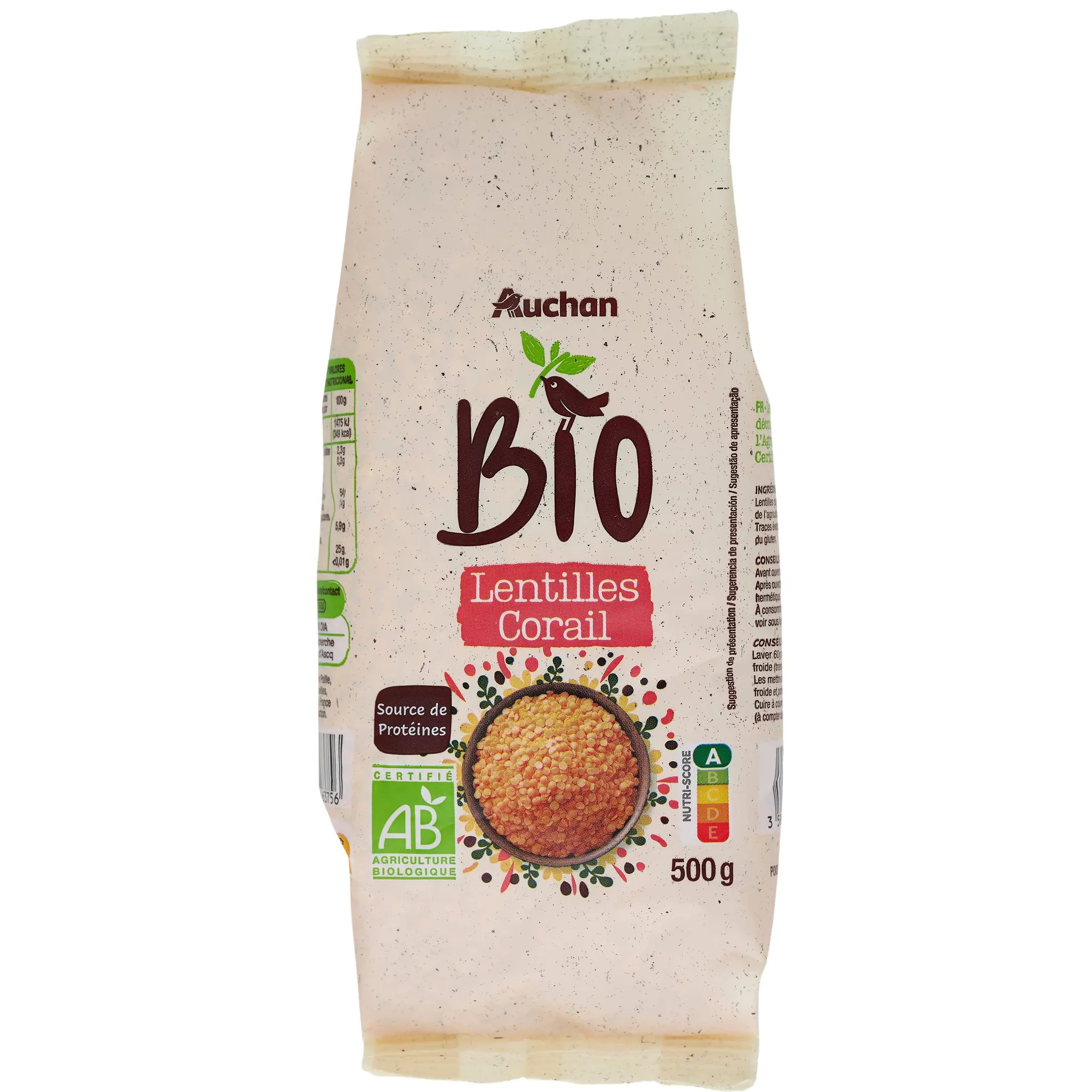 AUCHAN BIO Lentilles corail