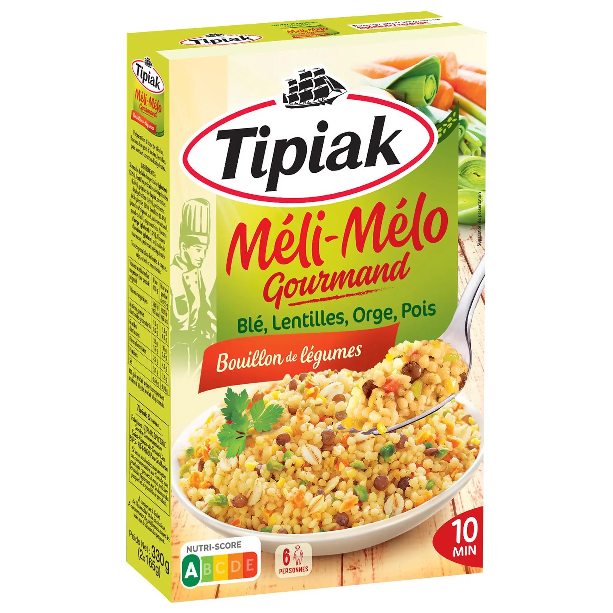 TIPIAK Méli-Mélo gourmand au blé lentilles orge pois