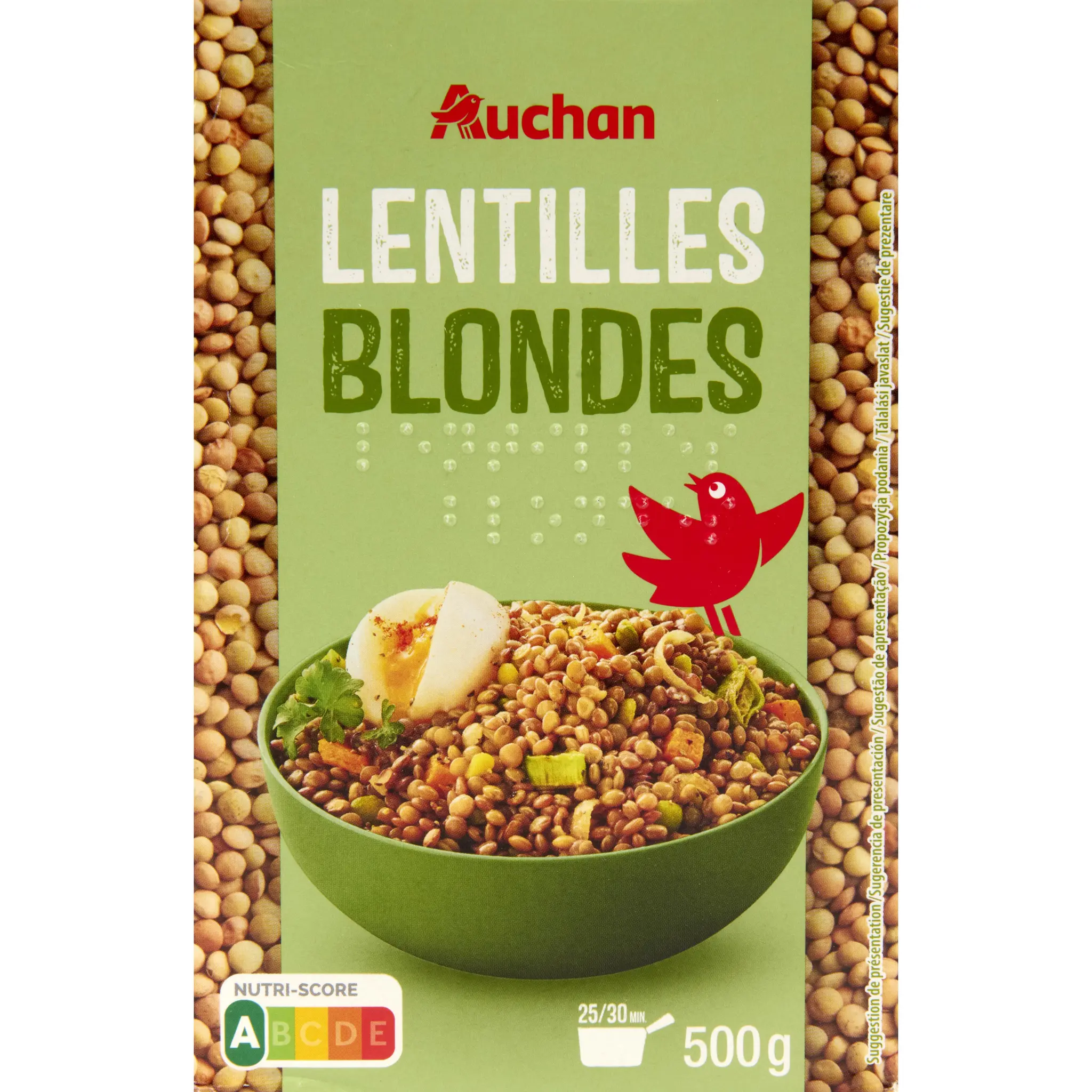 AUCHAN Lentilles blondes