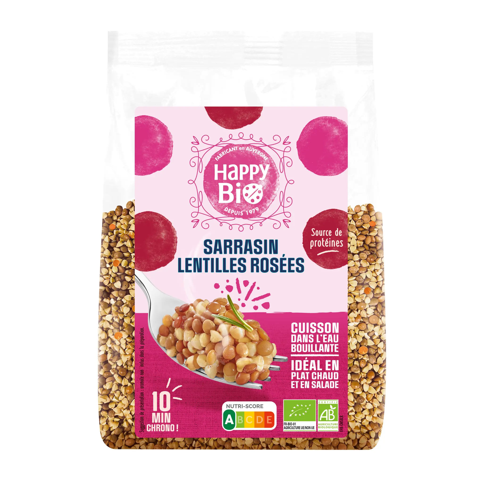 HAPPY BIO Sarrasin lentilles rosées