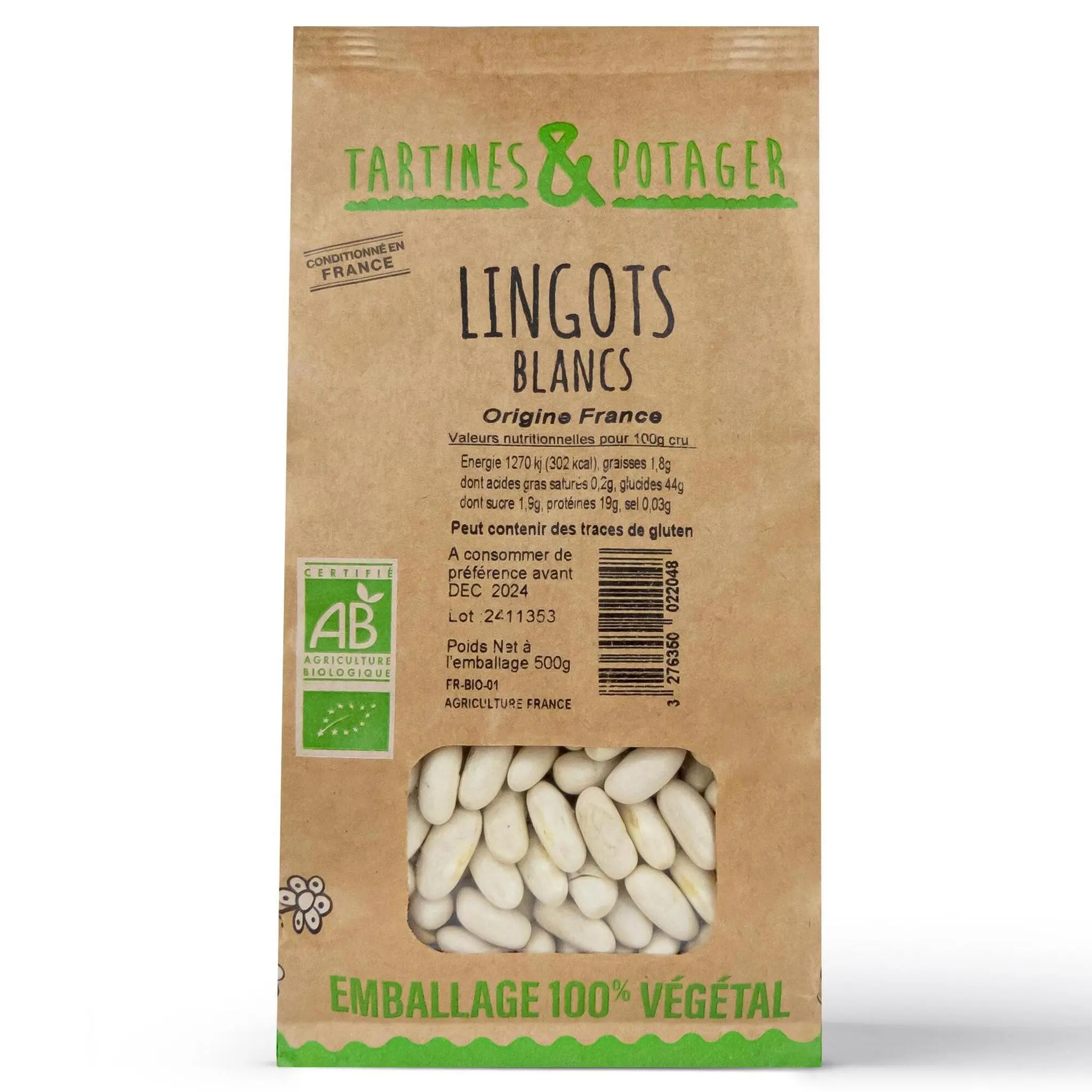 TARTINES & POTAGER Lingots blancs bio Origine France