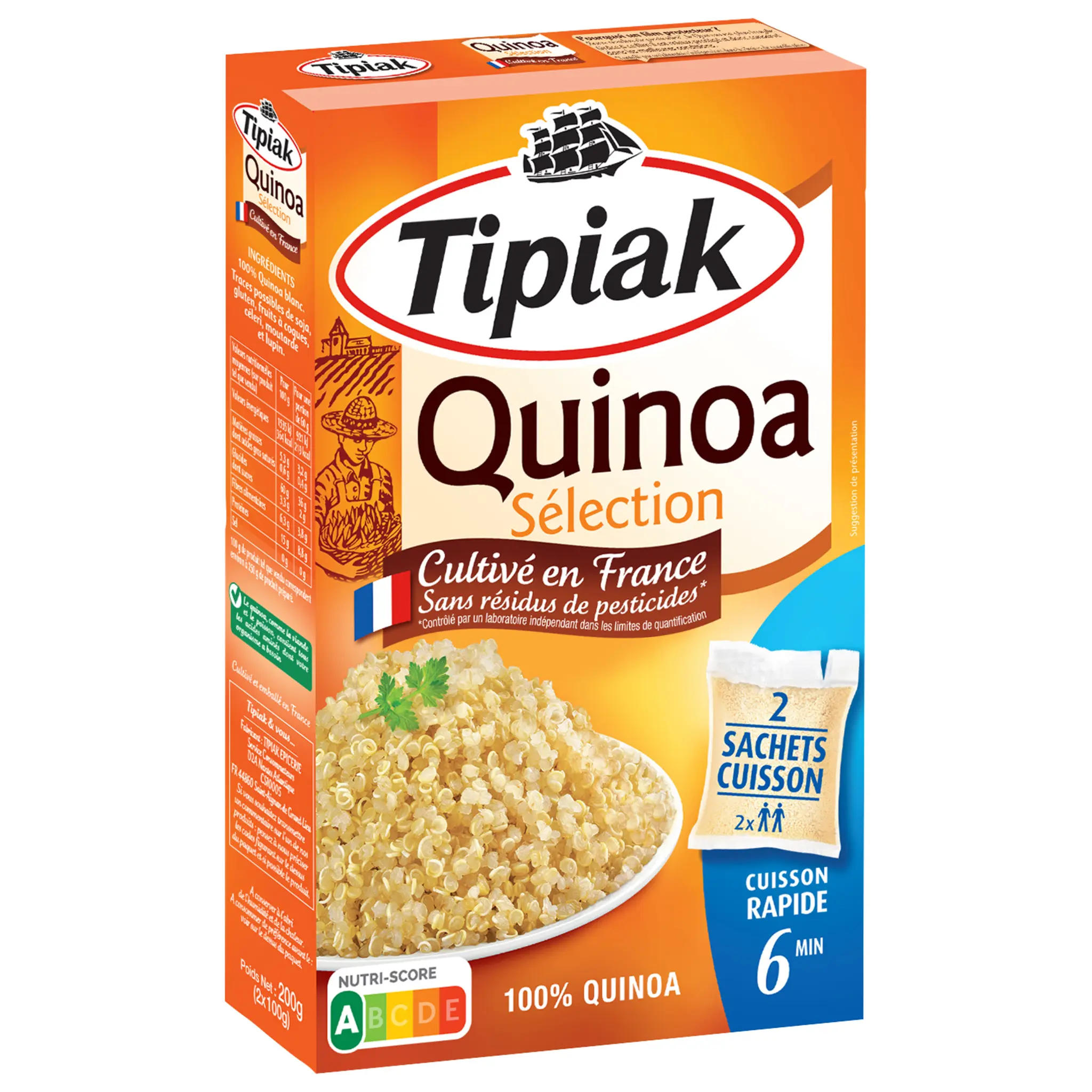 TIPIAK Quinoa sélection sachets cuisson rapide 6min