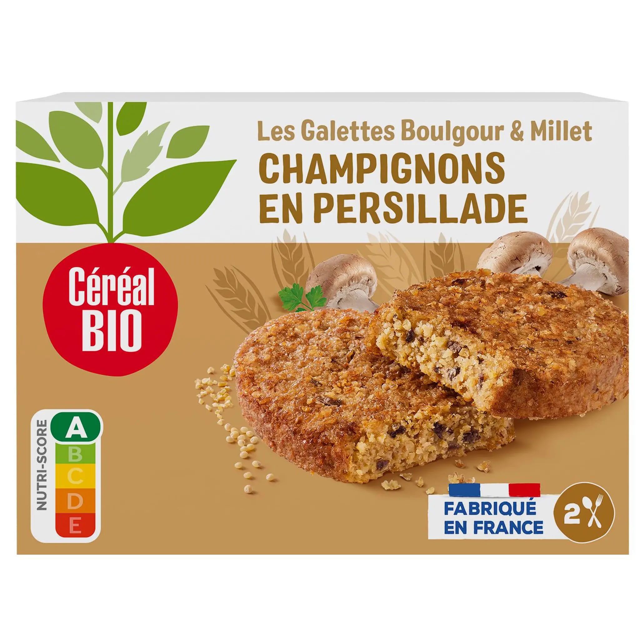 CÉRÉAL BIO Galettes boulgour et millet aux champignons