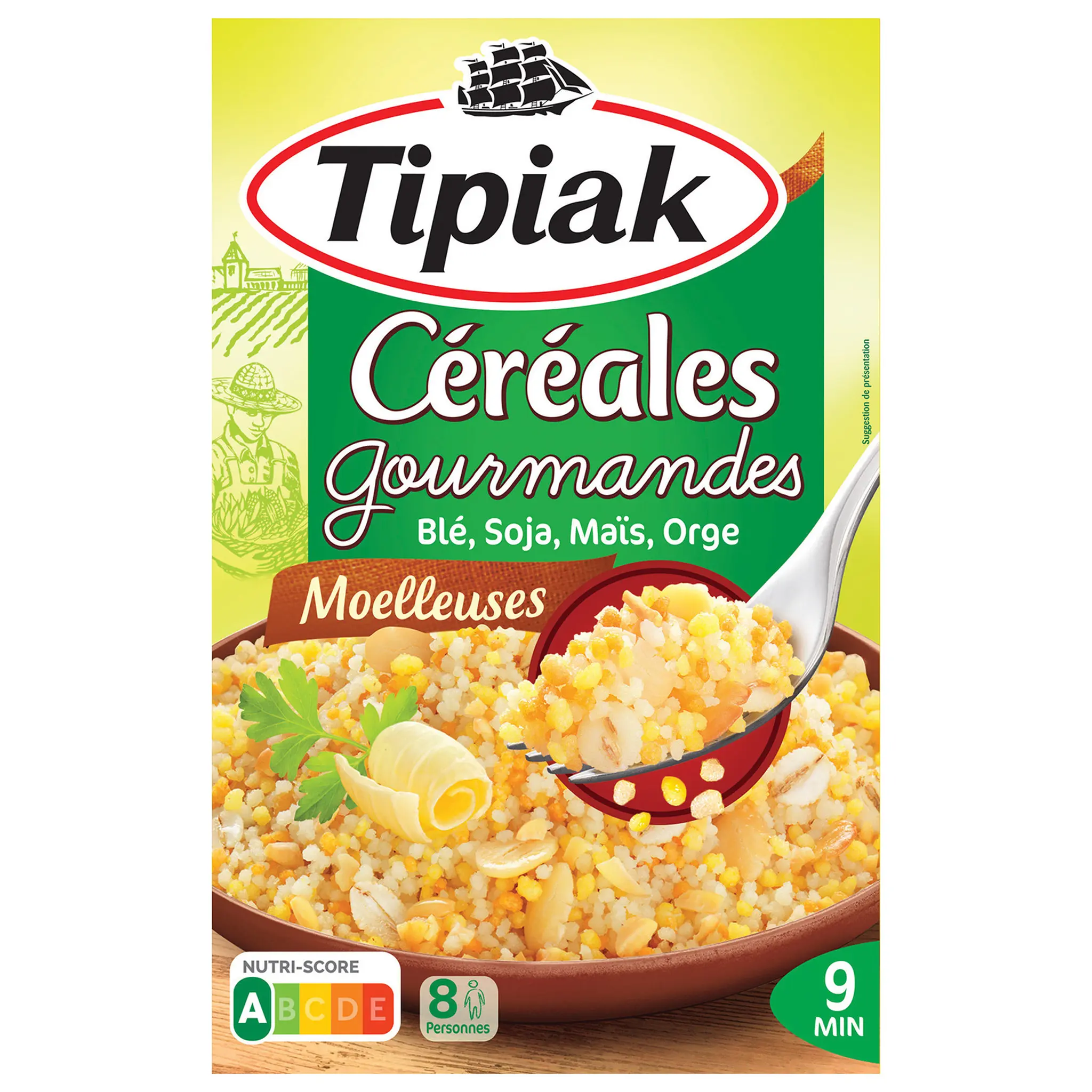 TIPIAK Céréales gourmandes blé soja maïs orge sachets express