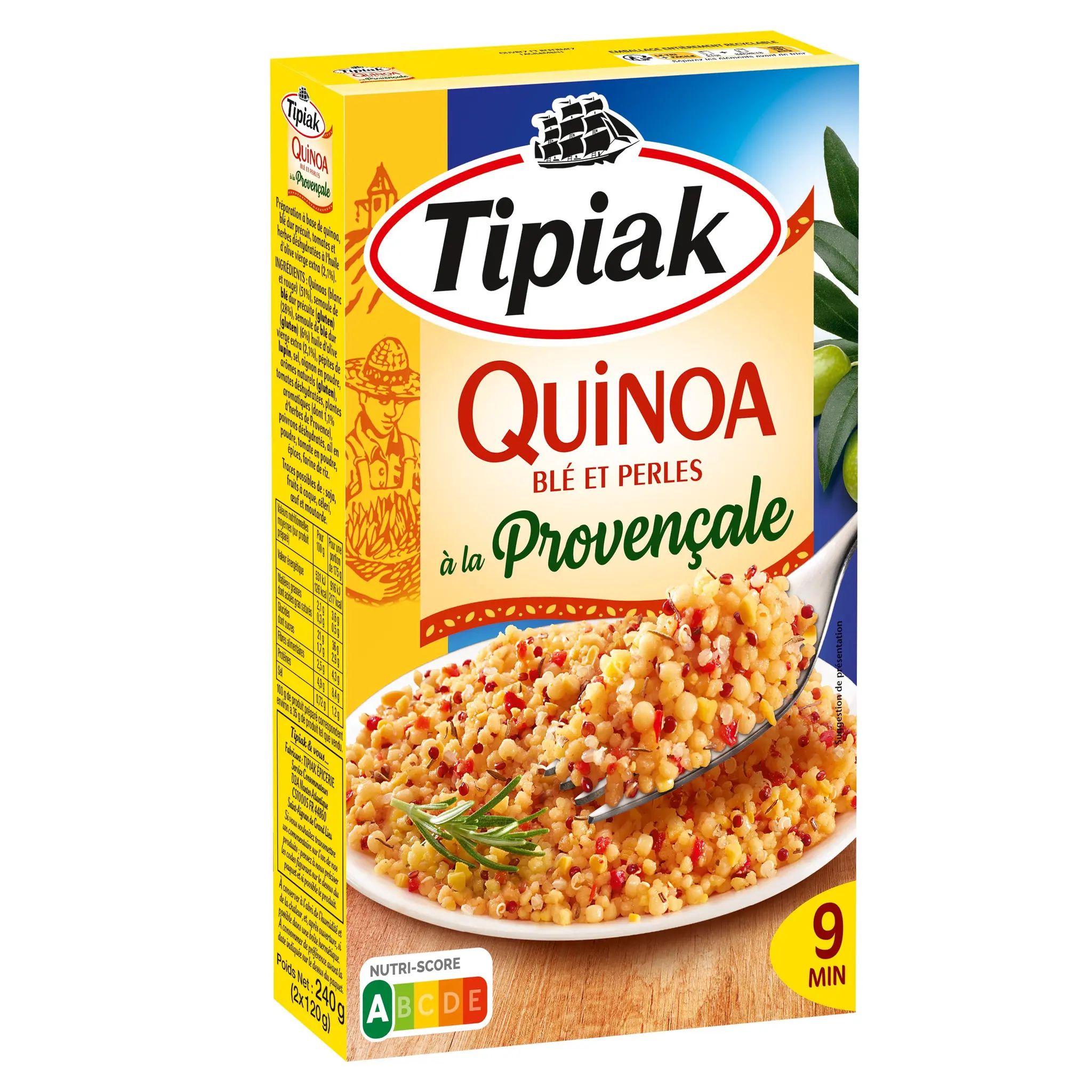 TIPIAK Quinoa blé et perles à la provençale