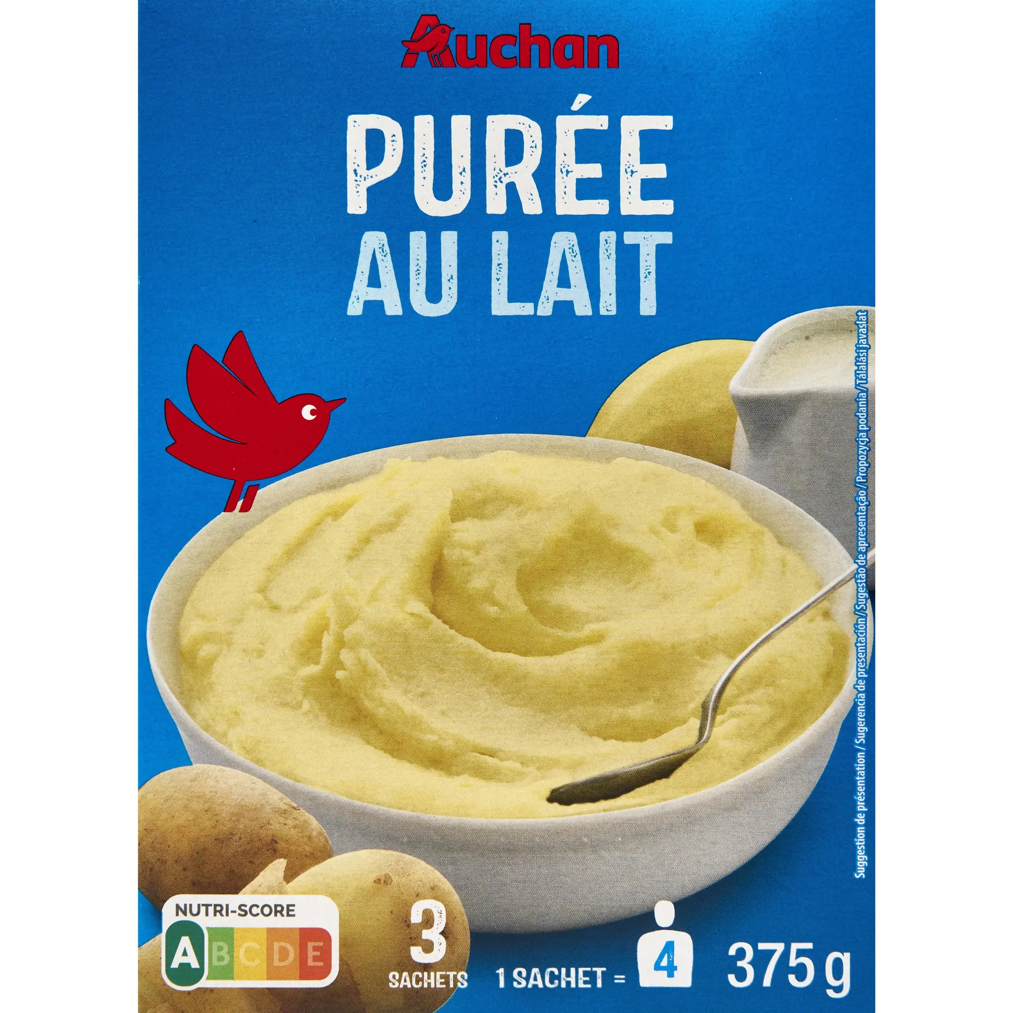 AUCHAN Purée au lait