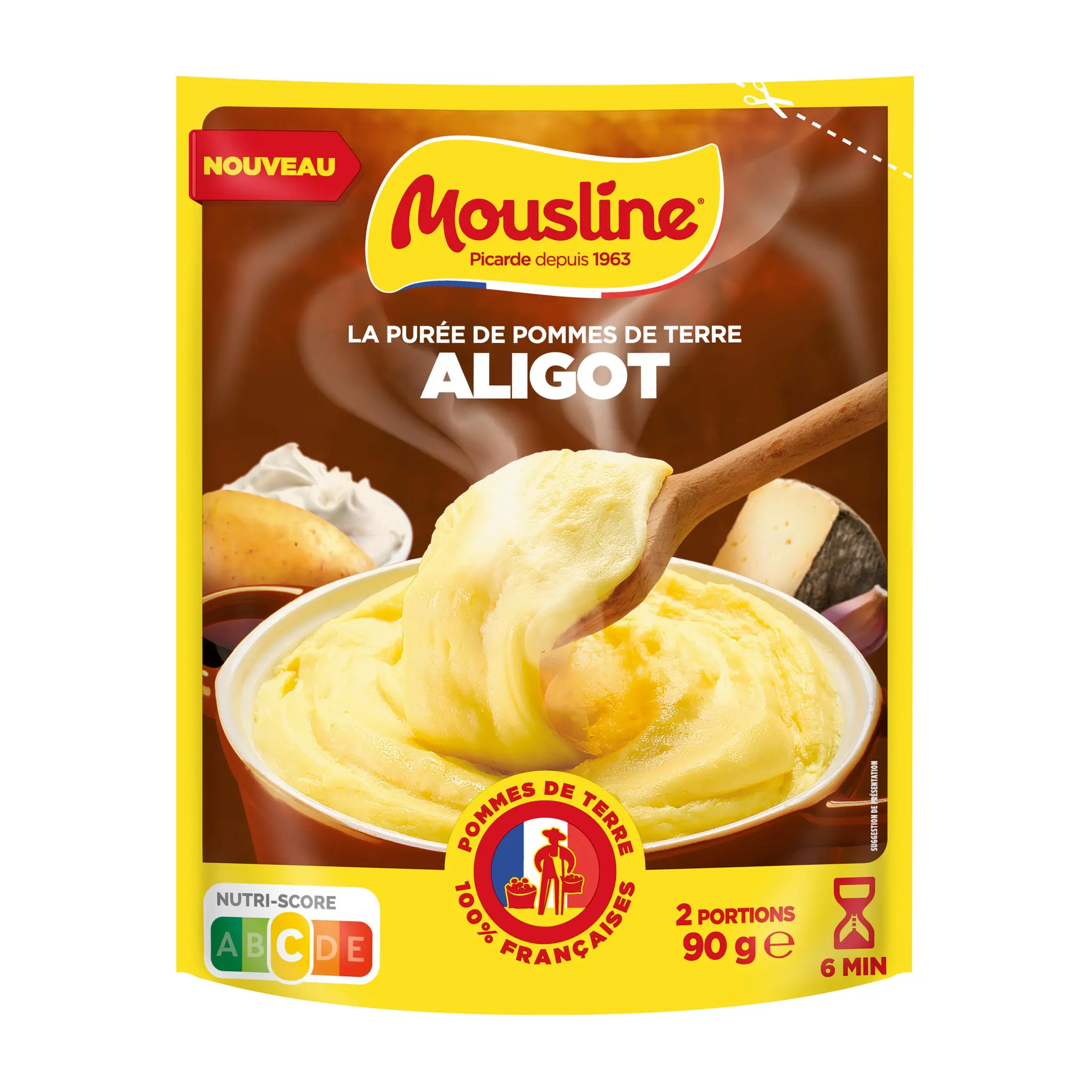 MOUSLINE Purée aligot prêt en 6 minutes doypack