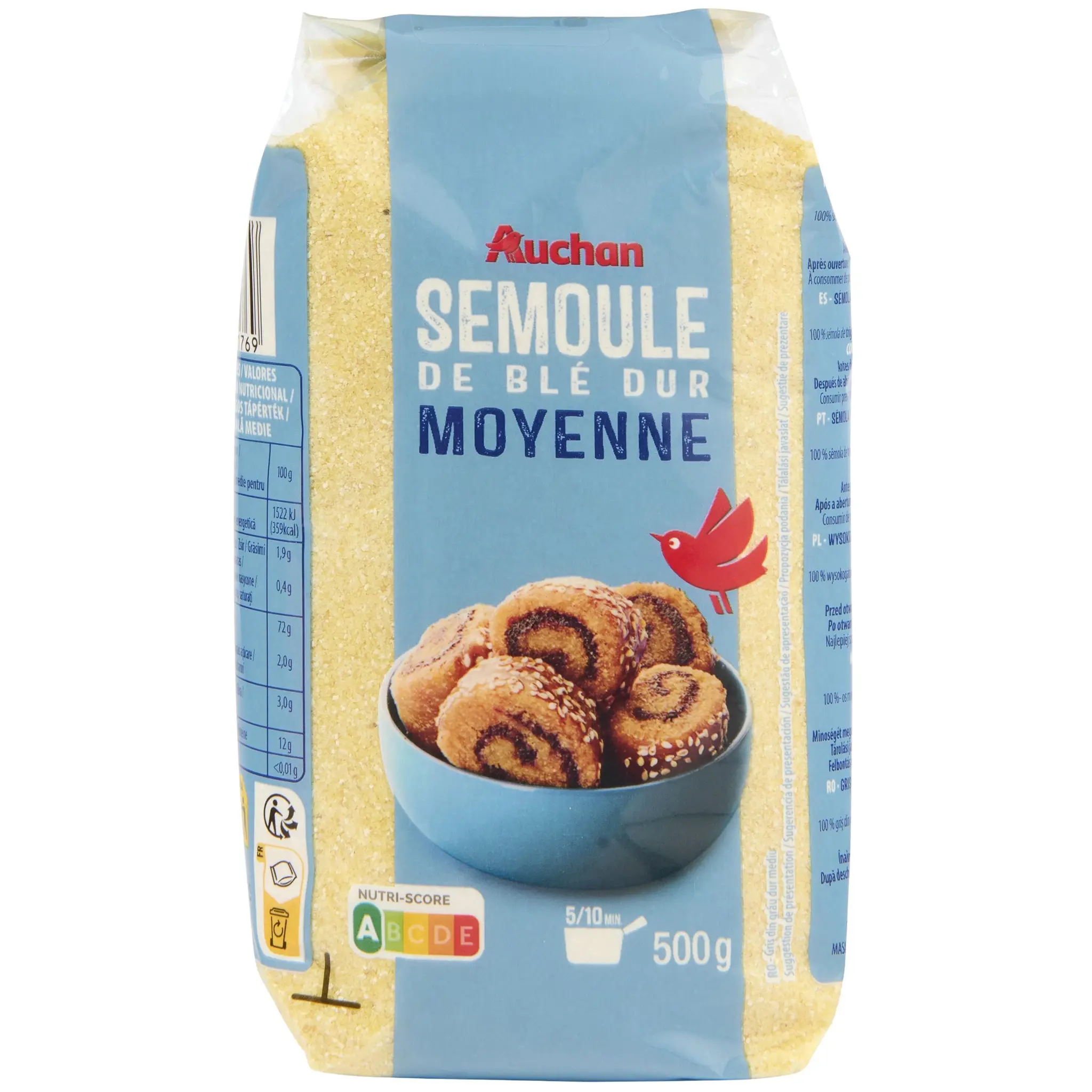 AUCHAN Semoule de blé dur moyenne
