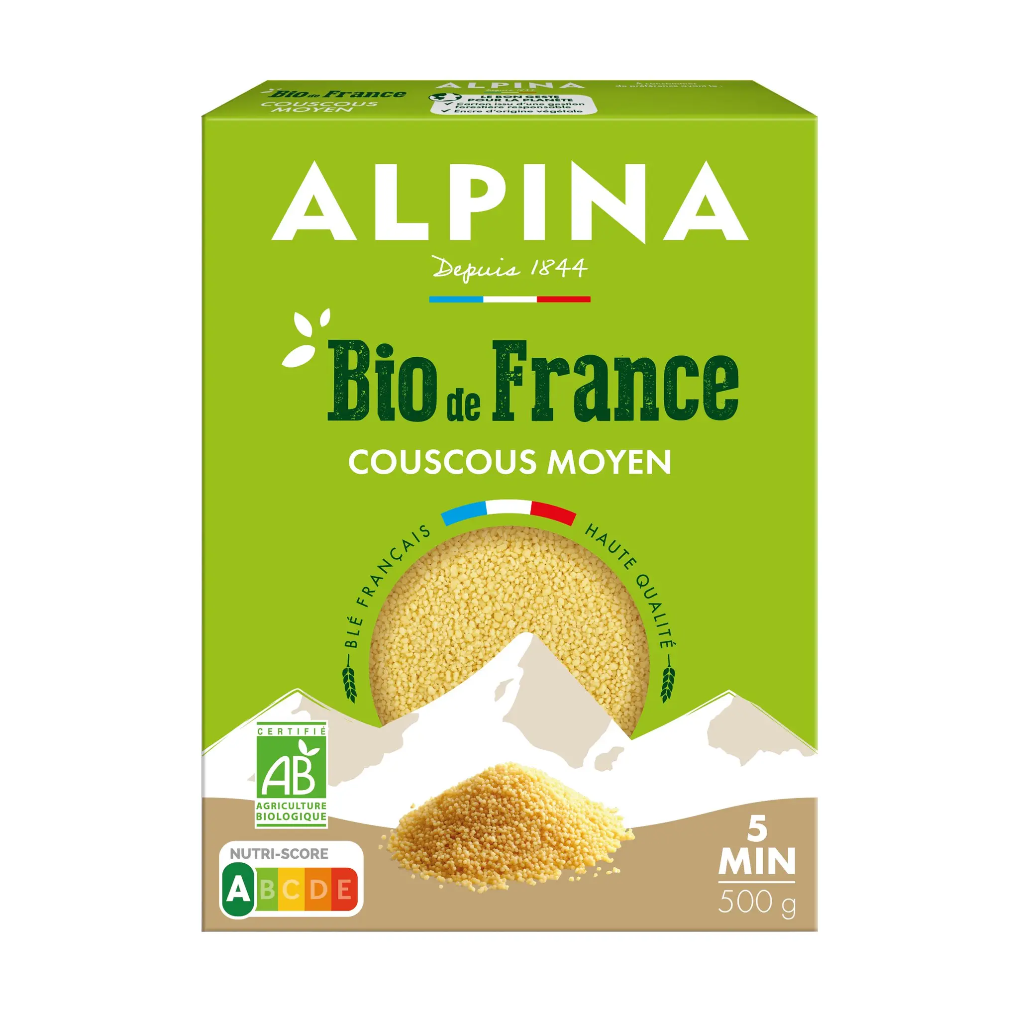 ALPINA SAVOIE Couscous grains moyen bio sans résidu de pesticides