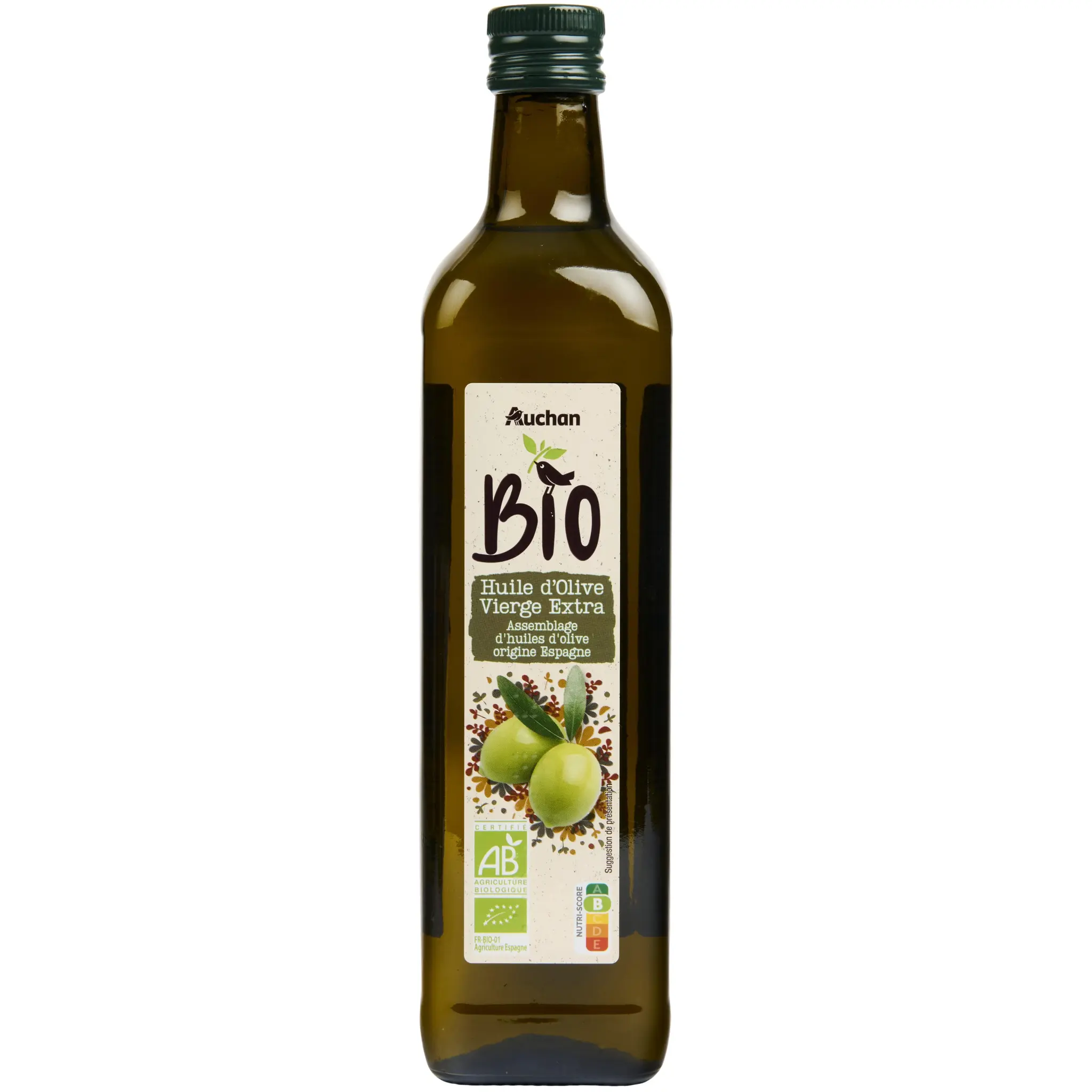 AUCHAN BIO Huile d'olive vierge extra extraite à froid