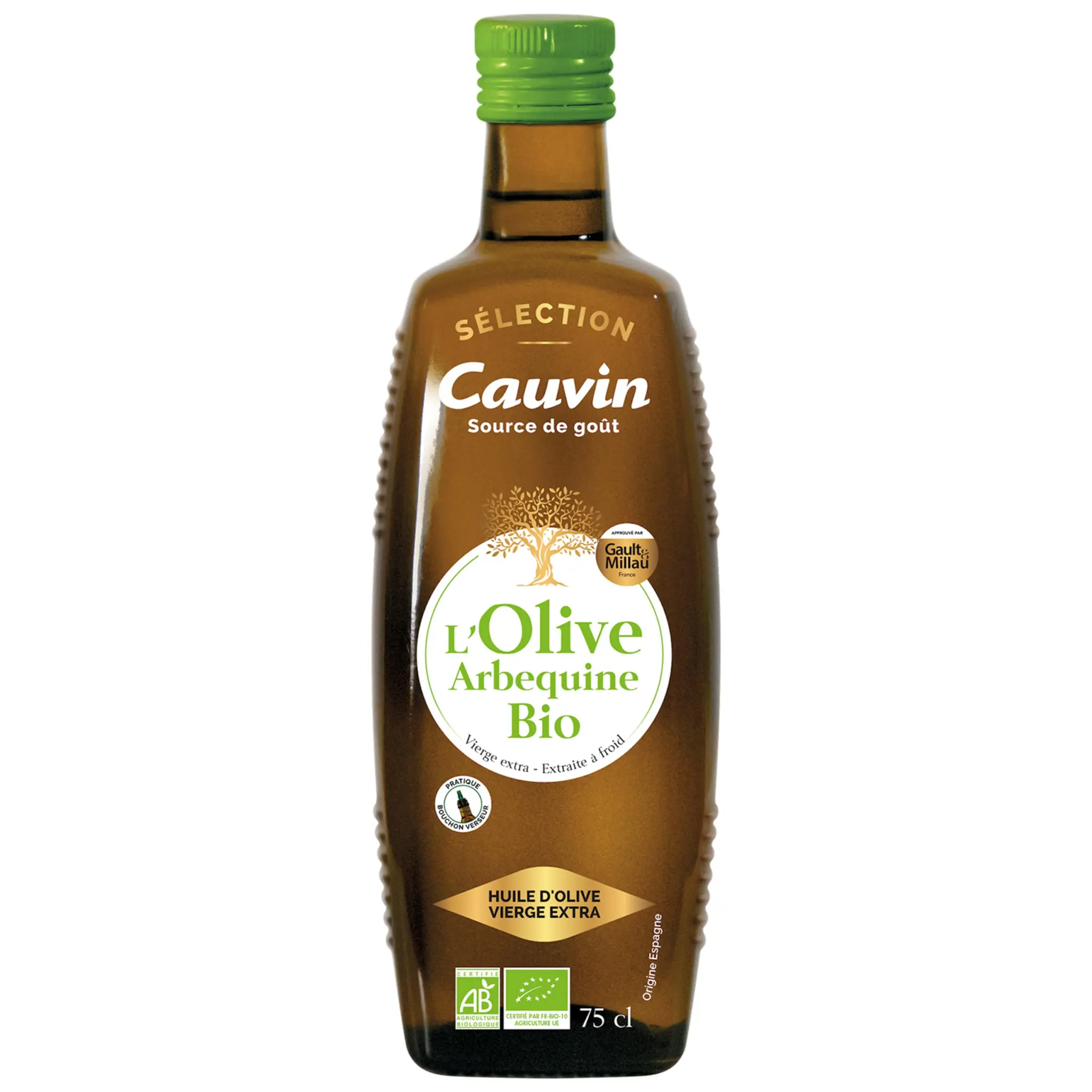 CAUVIN Arbequine huile d'olive vierge extra bio