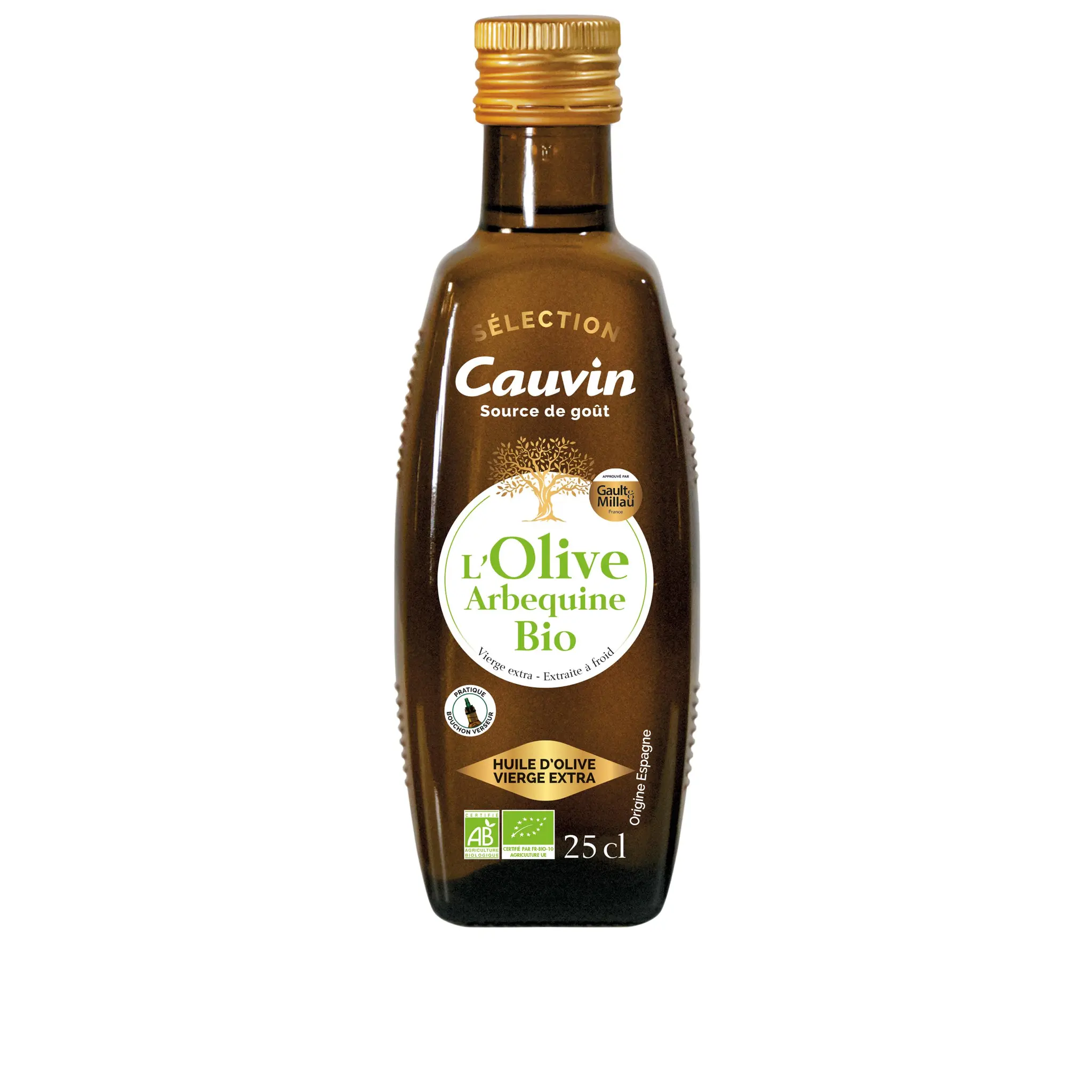 CAUVIN Arbequine huile d'olive vierge extra bio