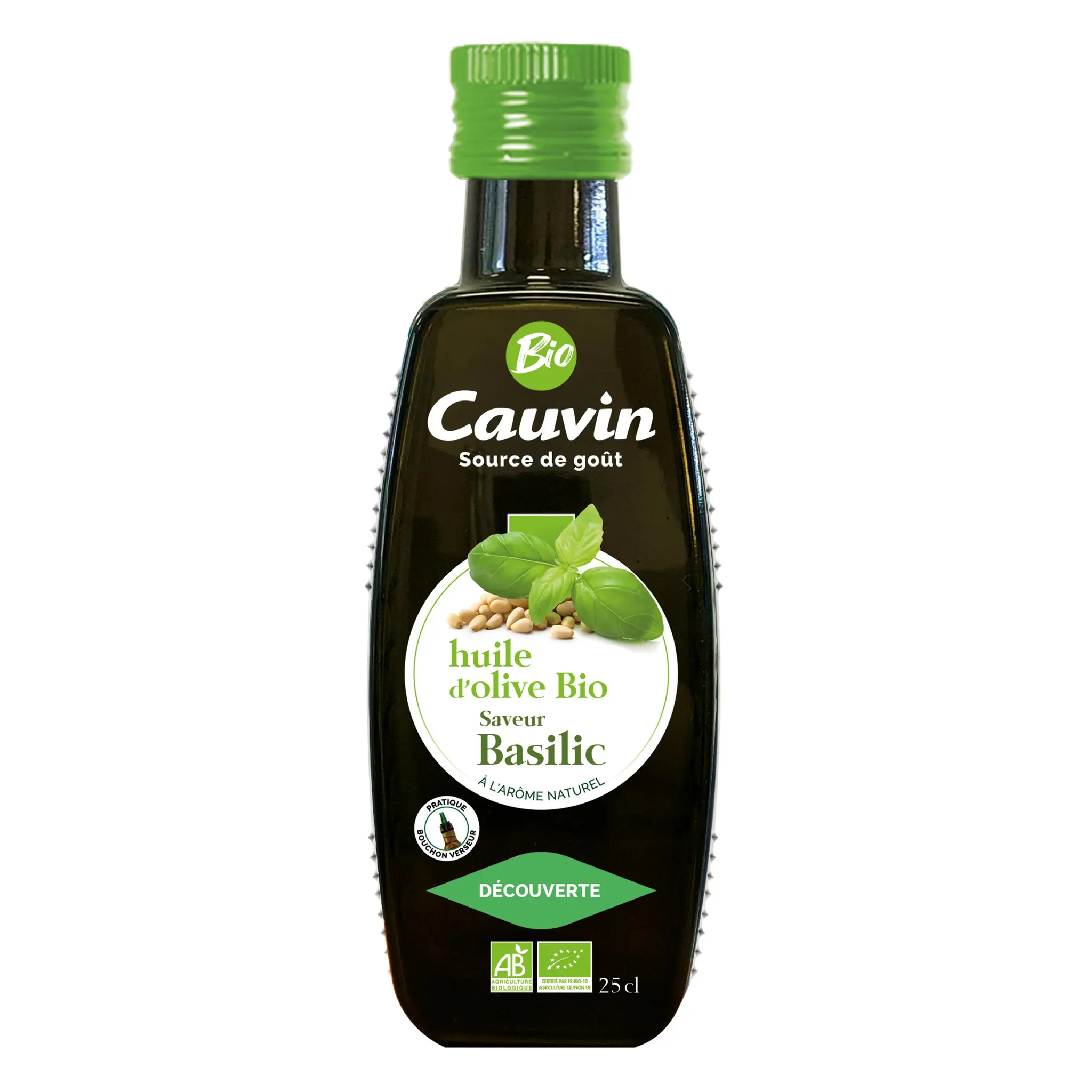 CAUVIN Huile d'olive bio saveur basilic