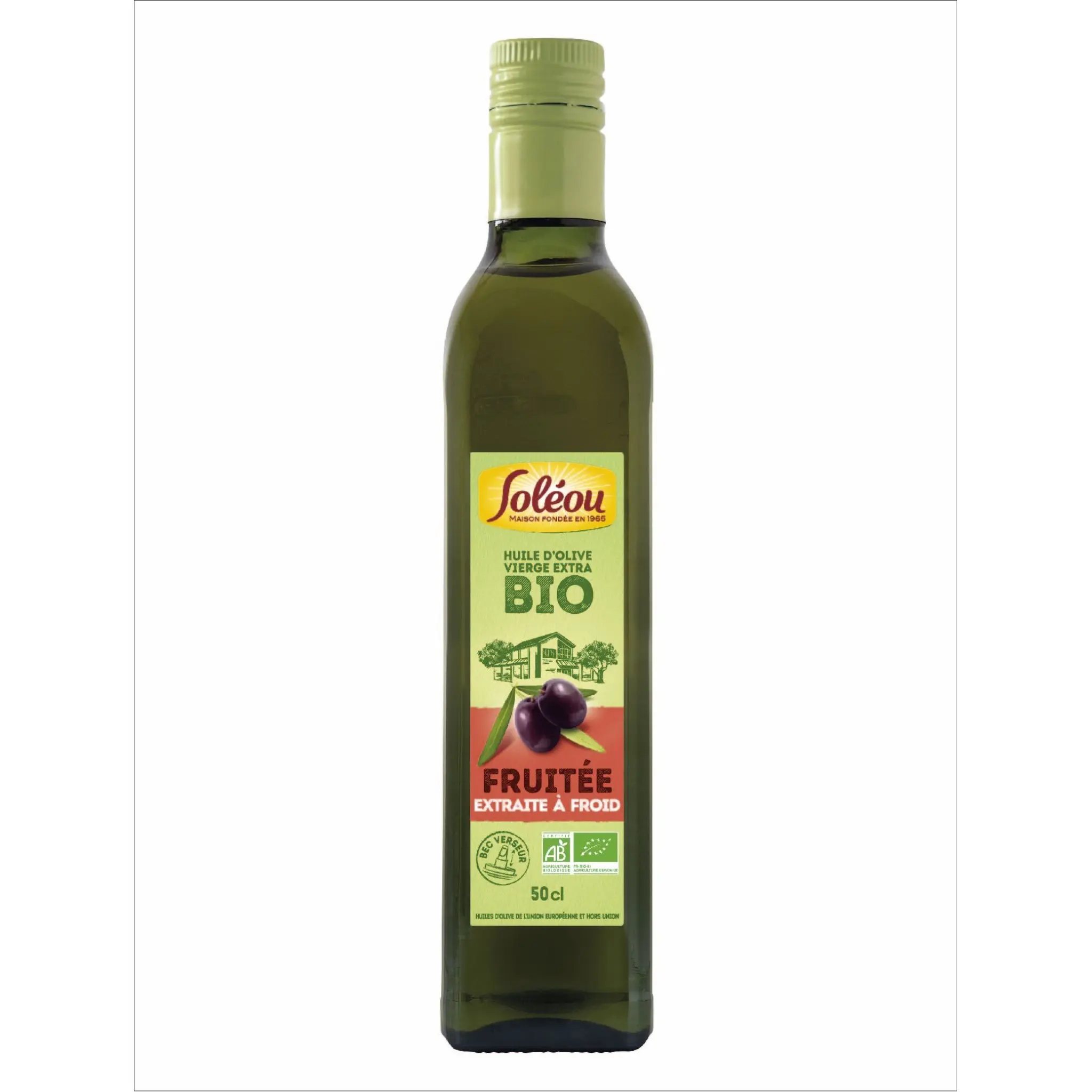 SOLEOU Huile d'olive vierge extra bio fruitée goût délicat