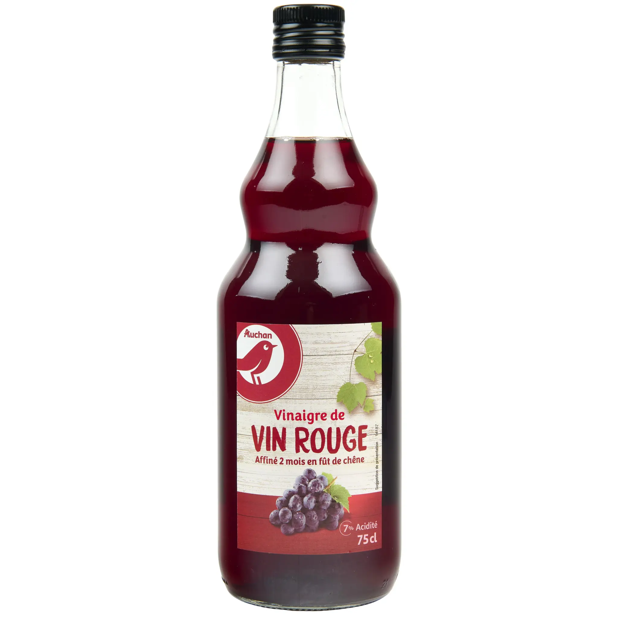 AUCHAN Vinaigre de vin rouge affiné en fût