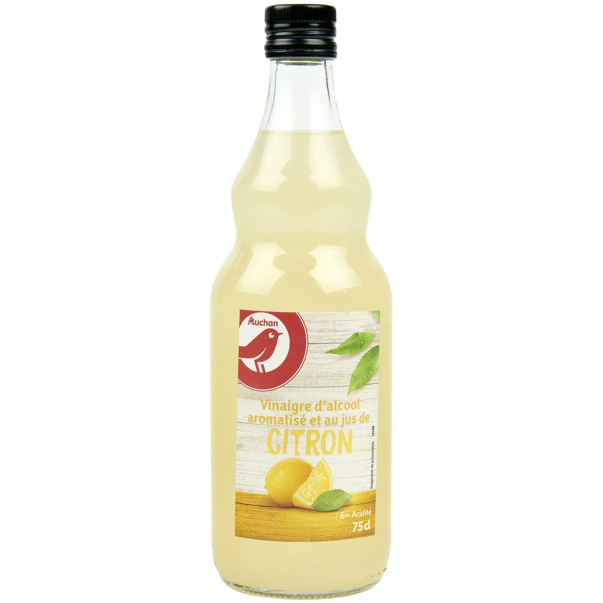 AUCHAN Vinaigre d'alcool au jus de citron