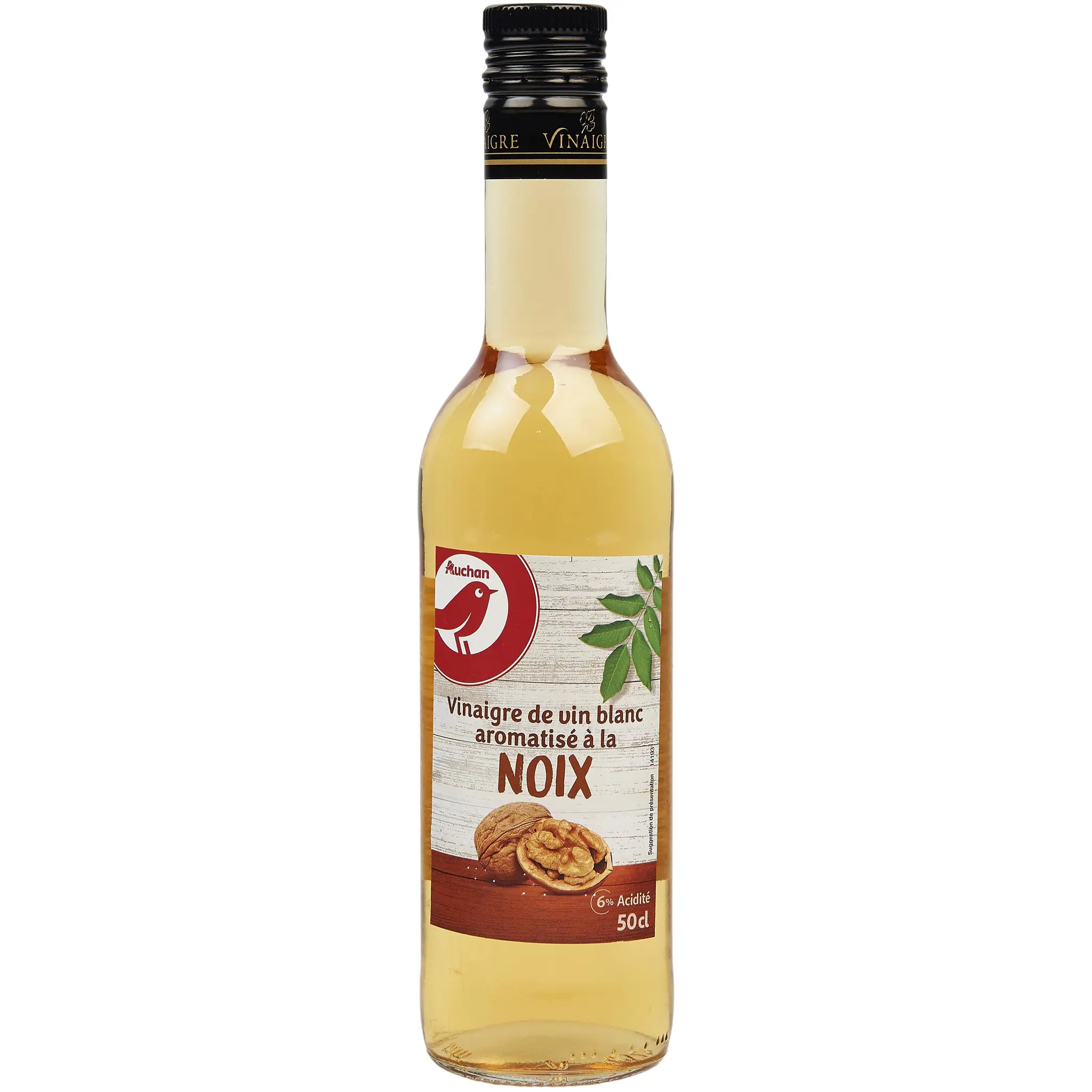 AUCHAN Vinaigre de vin blanc aromatisé à la noix